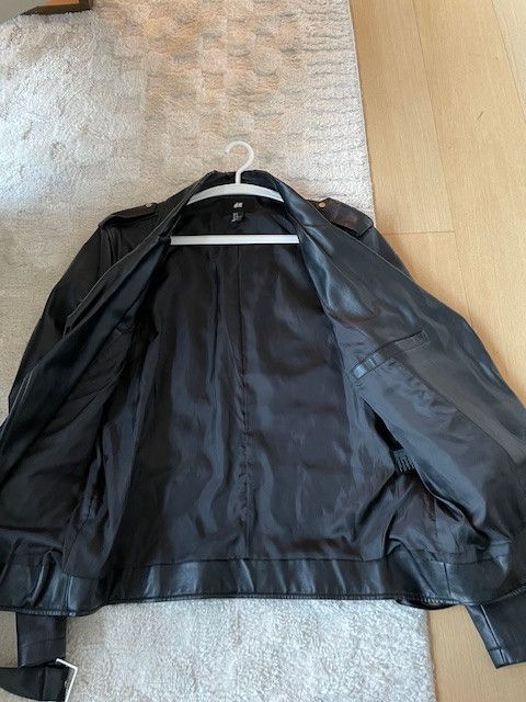 H&M H&M Black Leather Jacket with Belt (Size M) Size US M / EU 48-50 / 2 - 4 Thumbnail