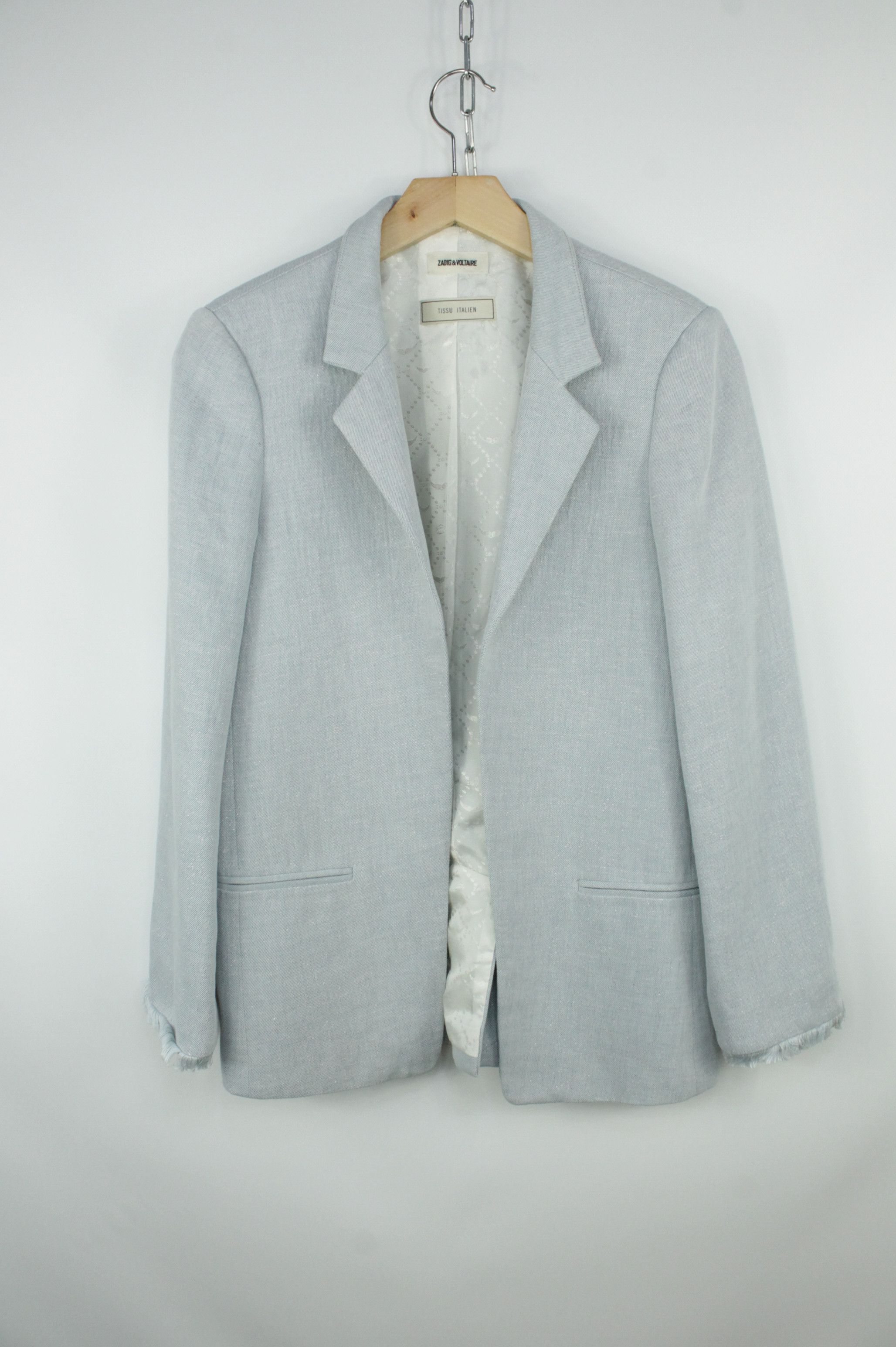 Zadig & Voltaire ZADIG & VOLTAIRE Volly Frange Open-front Cotton Linen Jacket Size S / US 4 / IT 40 - 1 Thumbnail