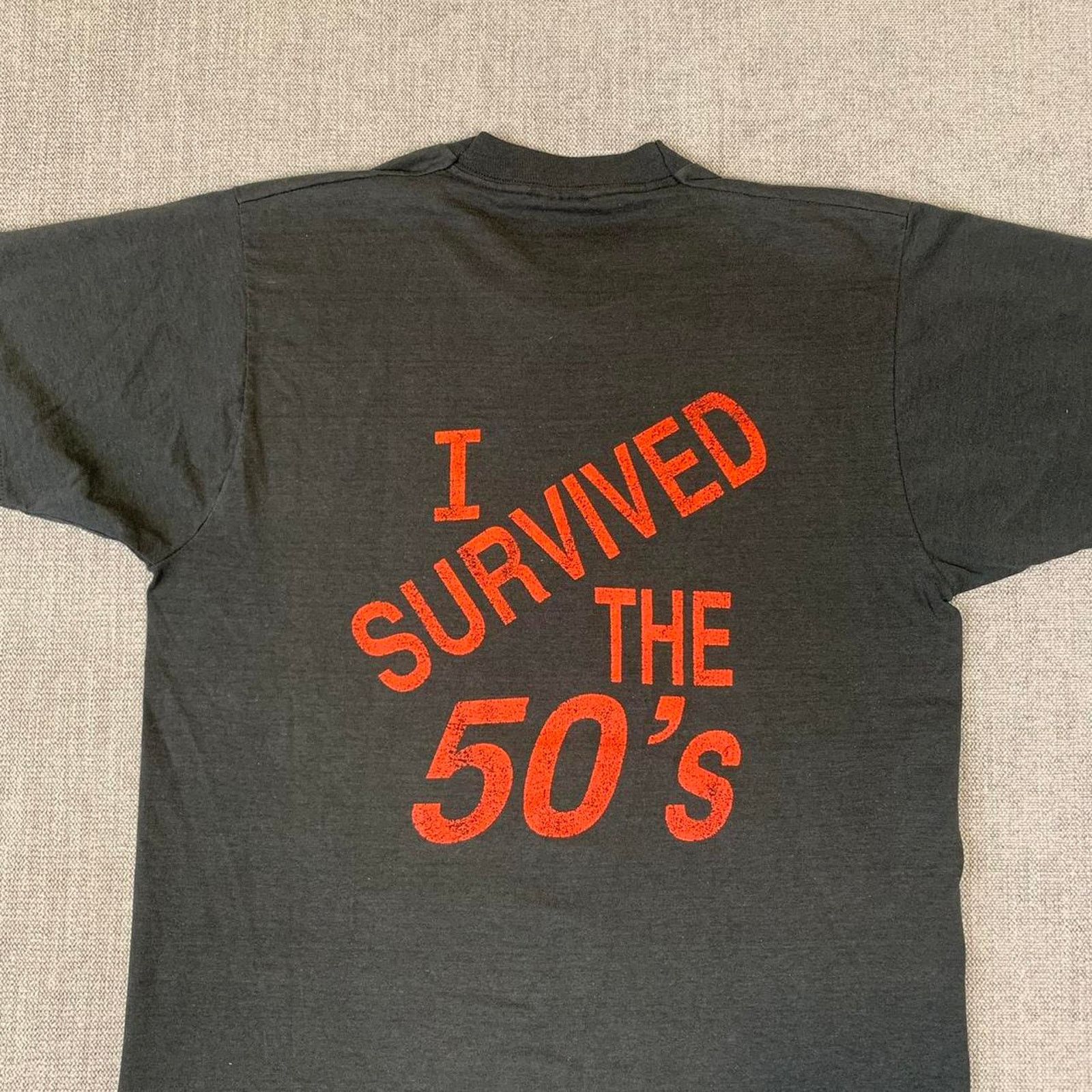 Vintage Vintage I Survived The 50s black t-shirt Size US L / EU 52-54 / 3 - 2 Thumbnail