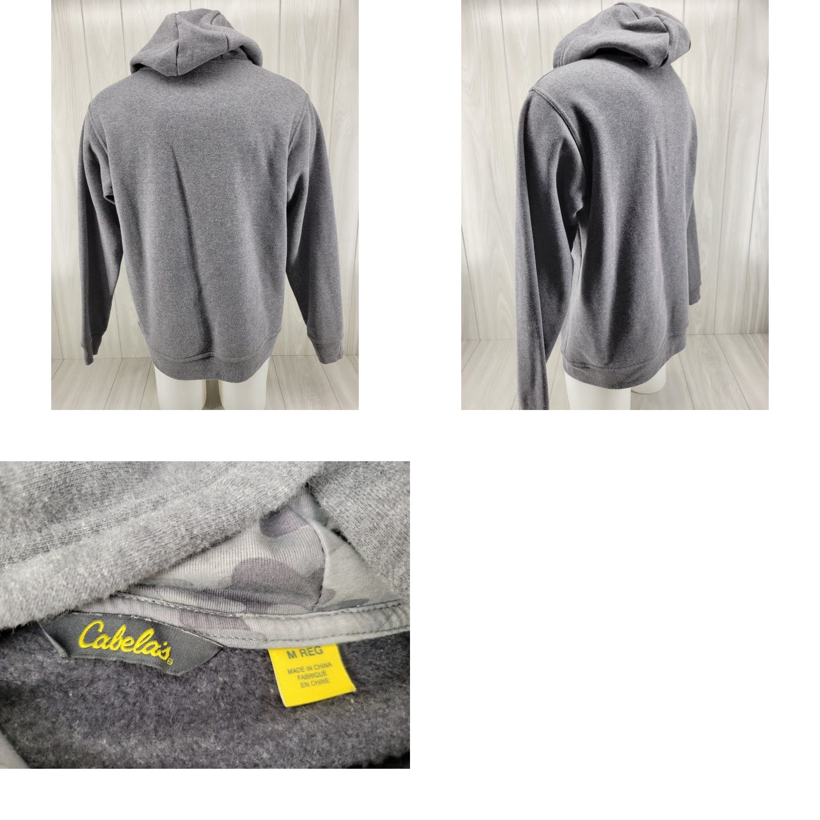 Vintage Cabela's Hoodie Mens Medium REG Gray Spell Out Sweater Pullover Fleece Size US M / EU 48-50 / 2 - 8 Thumbnail