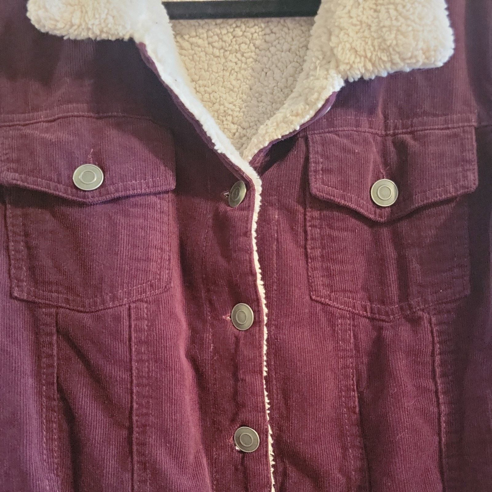 The Unbranded Brand ASHLEY Trucker Coat 26 International Size L Purple Corduroy Size L / US 10 / IT 46 - 3 Thumbnail