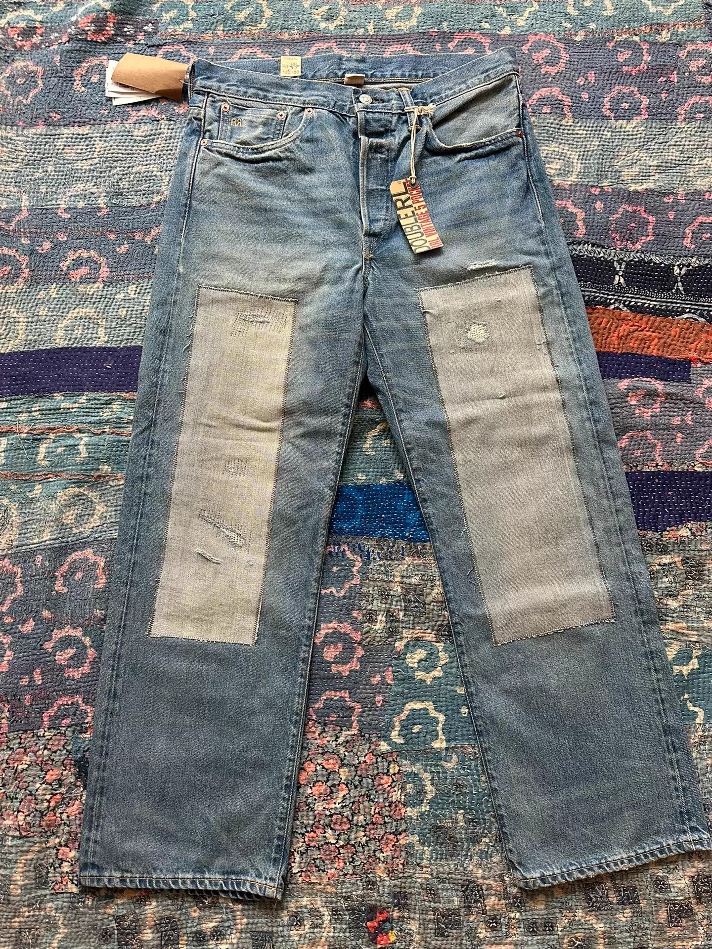RRL Ralph Lauren RRL Patched Vintage Wash Jeans 32x30 Size US 32 / EU 48 - 1 Thumbnail