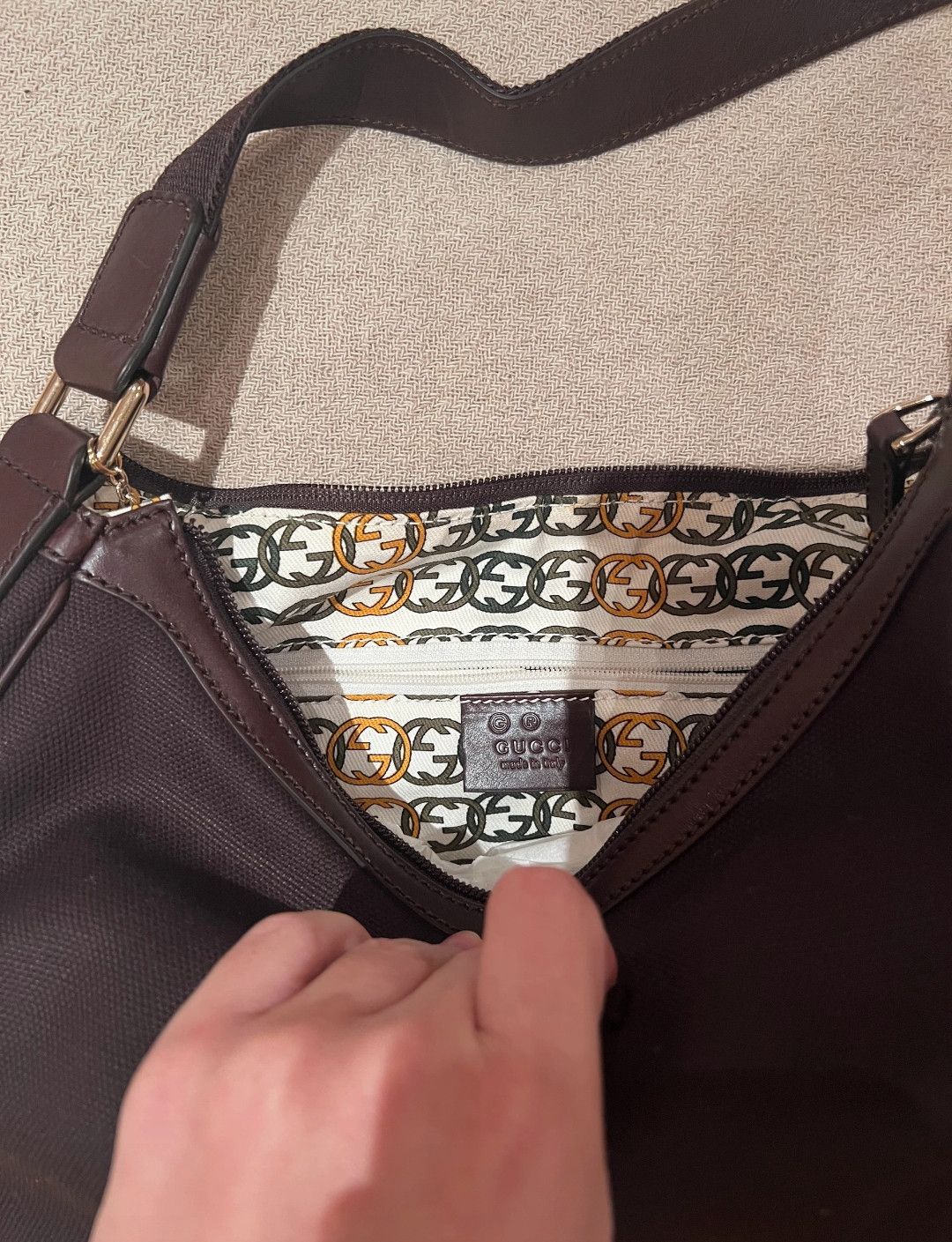 Gucci Gucci shoulder bag in brown canvas Size ONE SIZE - 5 Thumbnail