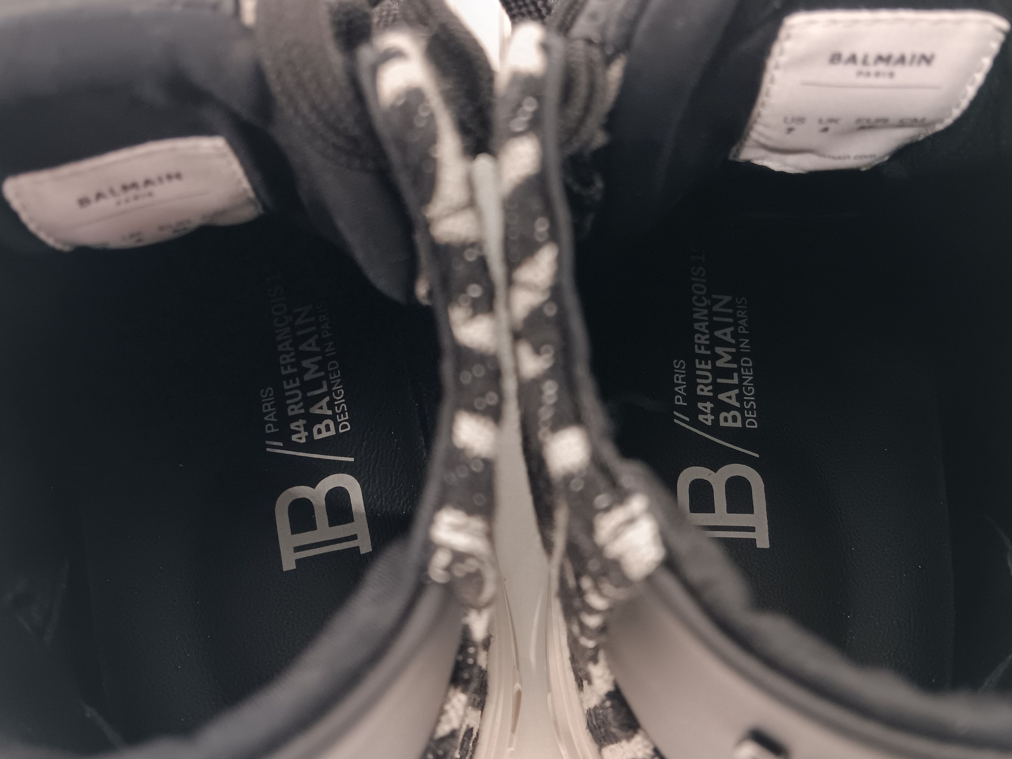 Balmain Balmain B-Court Bicolor Monogram Jacquard High-Top Sneakers Size US 7 / IT 37 - 20 Thumbnail