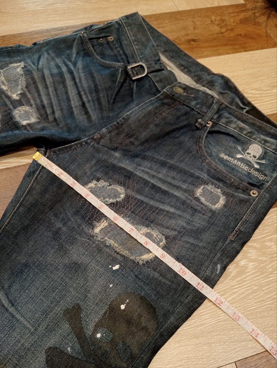 semanticdesign SEMANTIC DESIGN x ROEN SKULLS DISTRESSED DENIM Size US 35 - 20 Thumbnail