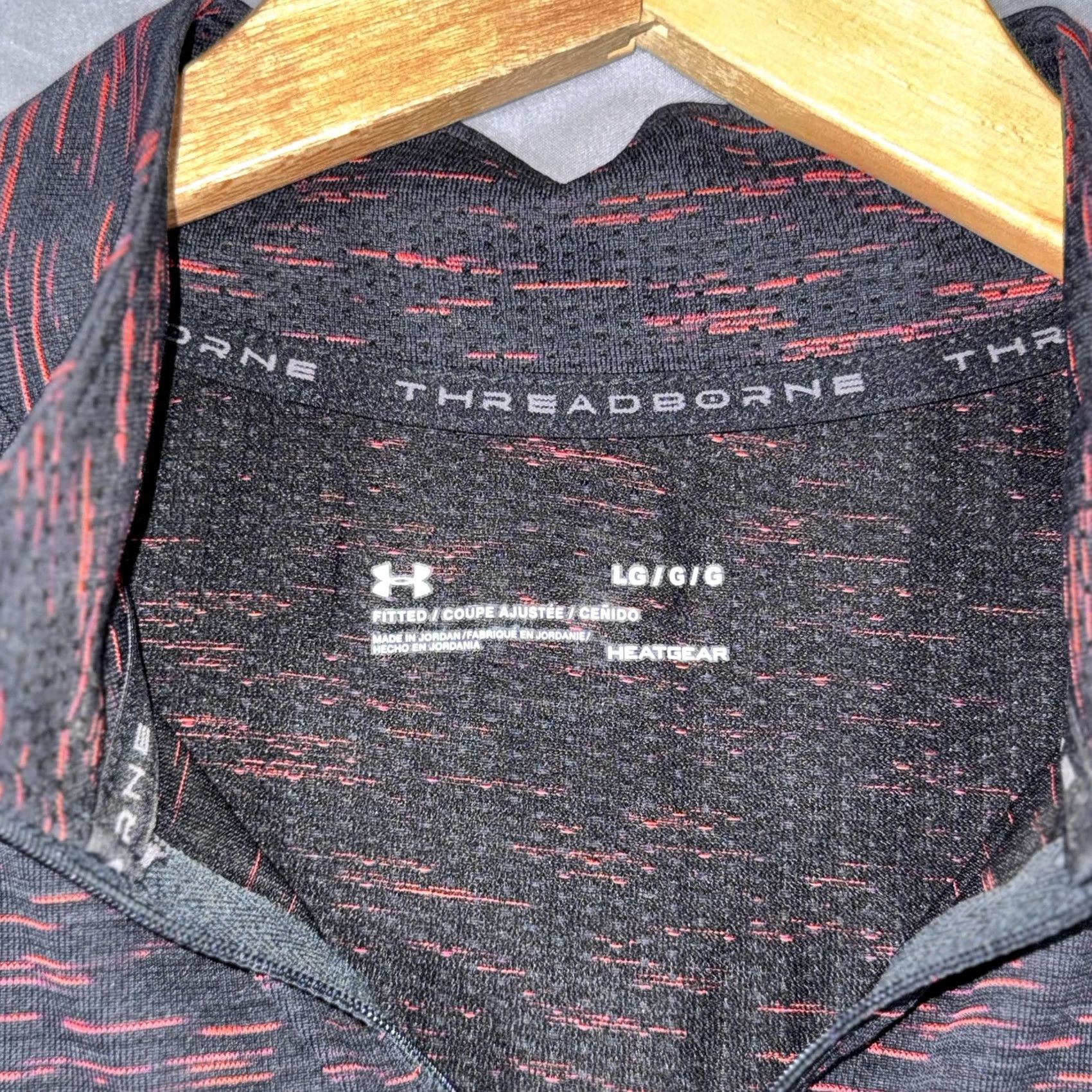 Under Armour Under Armour Threadborne HeatGear Pullover Long Sleeve Quarter Zip Men's Large Black 1/4 Zip Raglan Sleeve Moisture Wicking Quick Dry Lightweight Size US L / EU 52-54 / 3 - 3 Thumbnail