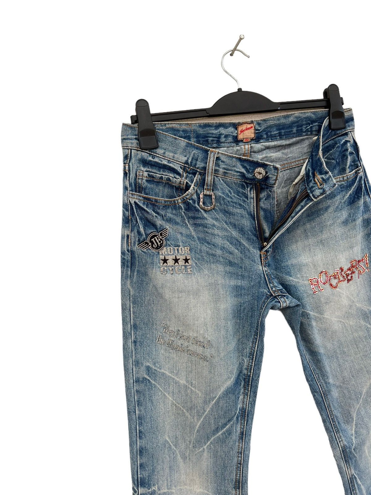 JACKROSE Jackrose Bleached Distressed Denim Patches Denim Jeans Size US 31 - 8 Thumbnail