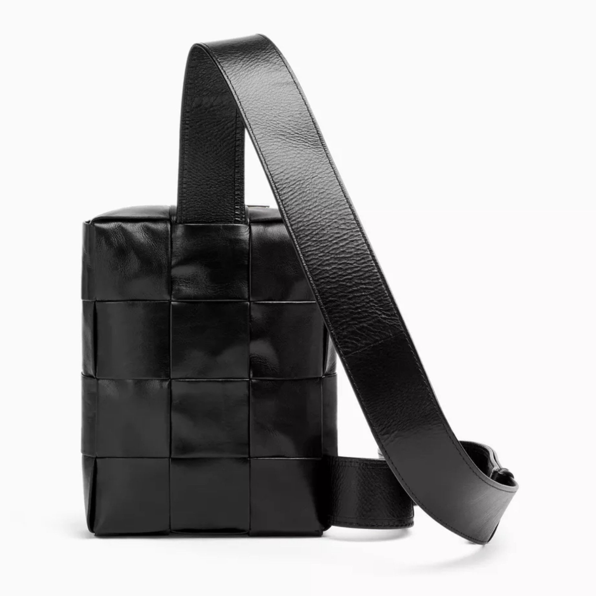 Bottega Veneta Black Intrecciato Leather Mini Cassette Sling Bag Size ONE SIZE - 4 Thumbnail
