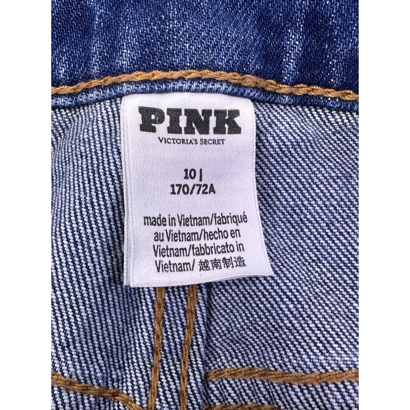 Victoria's Secret VS Pink Blue Demin Jeans Wide Leg Size 10 Size 32" / US 10 / IT 46 - 5 Thumbnail