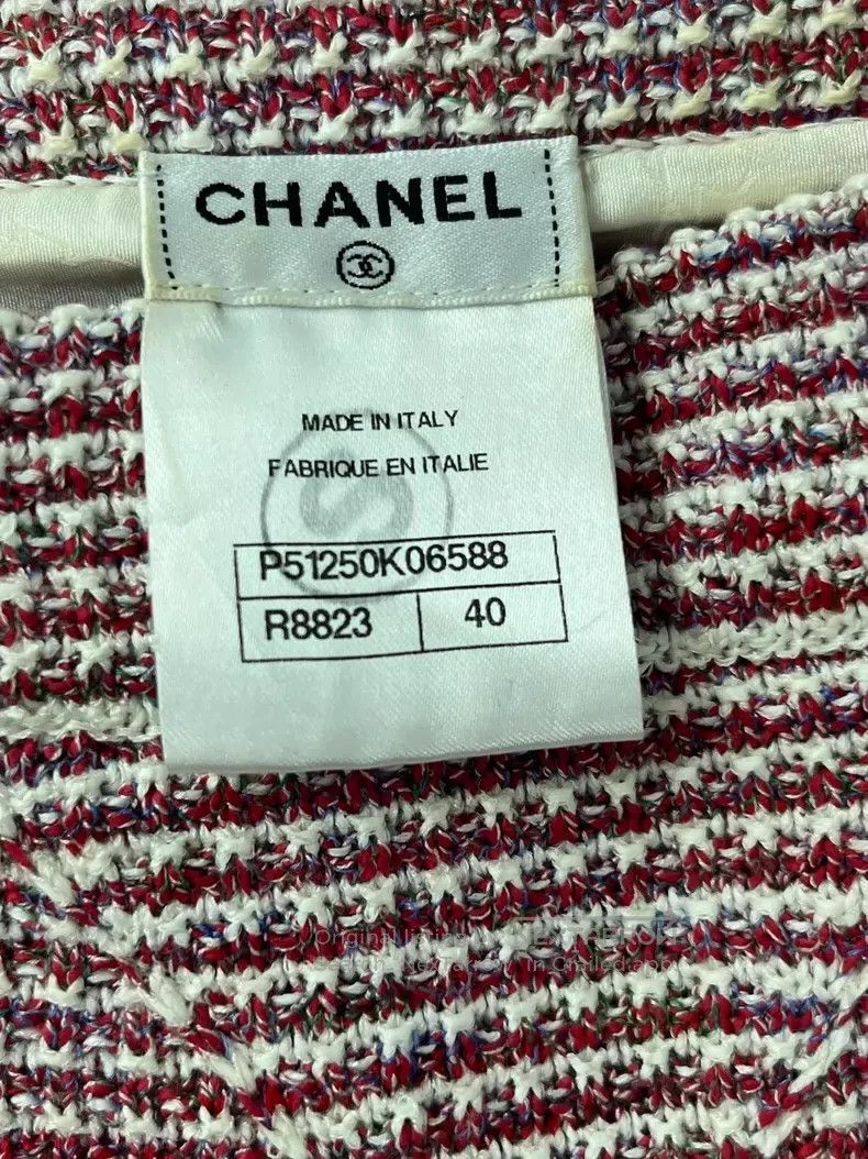 Chanel Chanel Red Envelope Striped Knitted Skirt Size 26" / US 2 / IT 38 - 3 Thumbnail