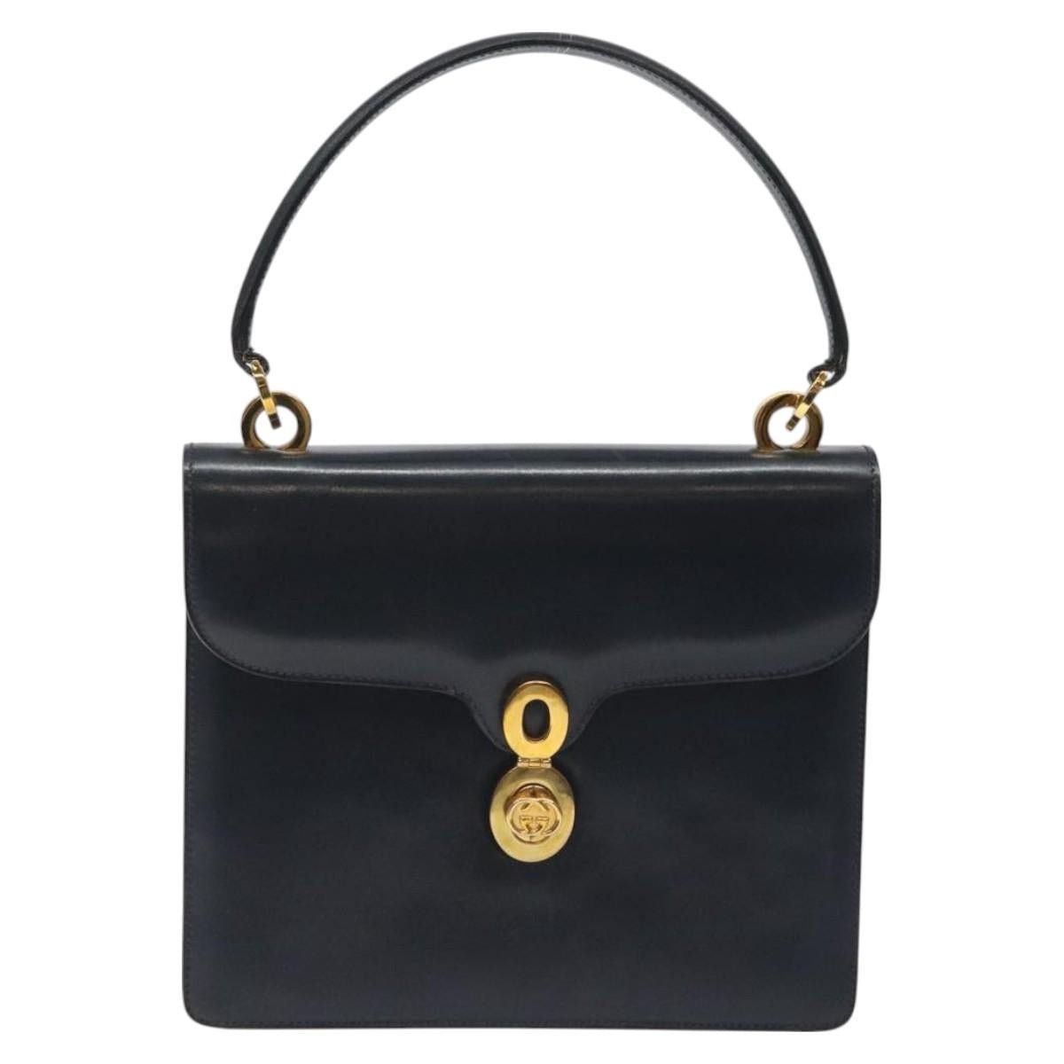 Gucci GUCCI Hand Bag Leather Navy Gold Size ONE SIZE - 2 Thumbnail