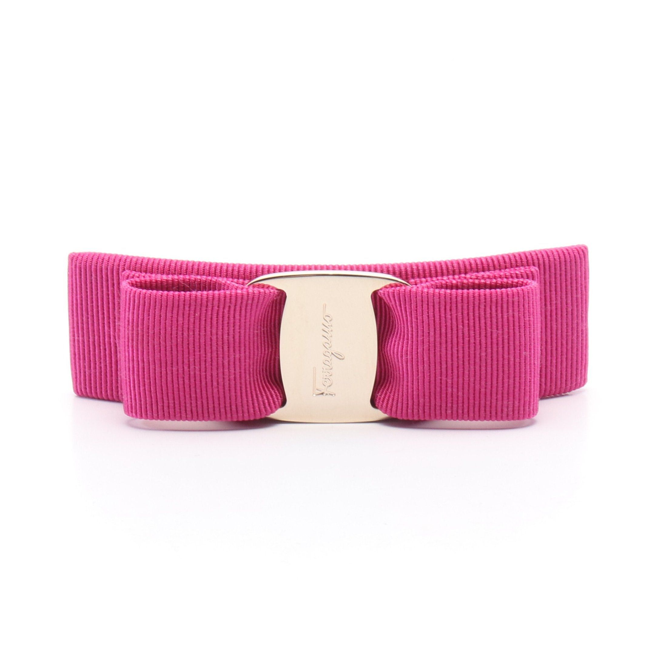 Salvatore Ferragamo Salvatore Ferragamo Vara Ribbon Barretta Fabric Gp Pink Gold Size ONE SIZE - 1 Thumbnail