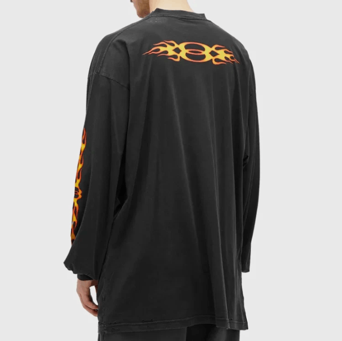 Balenciaga BALENCIAGA MEN'S UNITY LOGO FLAME LONG SLEEVE T-SHIRT Size US L / EU 52-54 / 3 - 2 Thumbnail