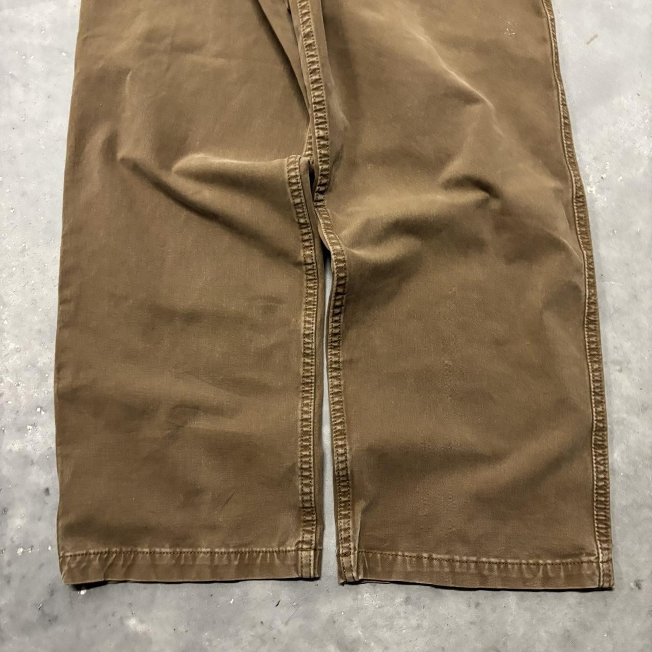 Japanese Brand × Vintage Crazy Vintage Y2K/2000s Brown Workwear Essential Casual Pants! Size US 32 / EU 48 - 6 Thumbnail