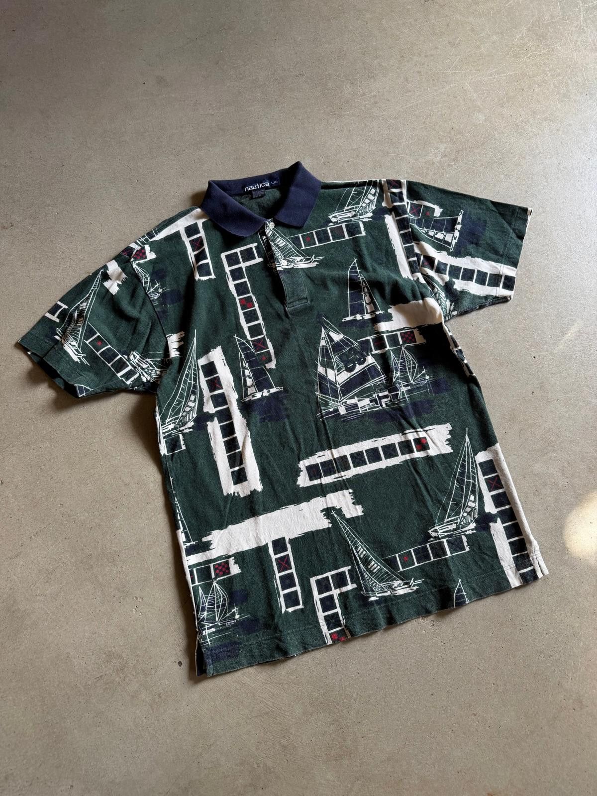 Nautica VTG Nautica Boat Green/Navy Blue Polo Shirt Sz L Size US L / EU 52-54 / 3 - 2 Thumbnail