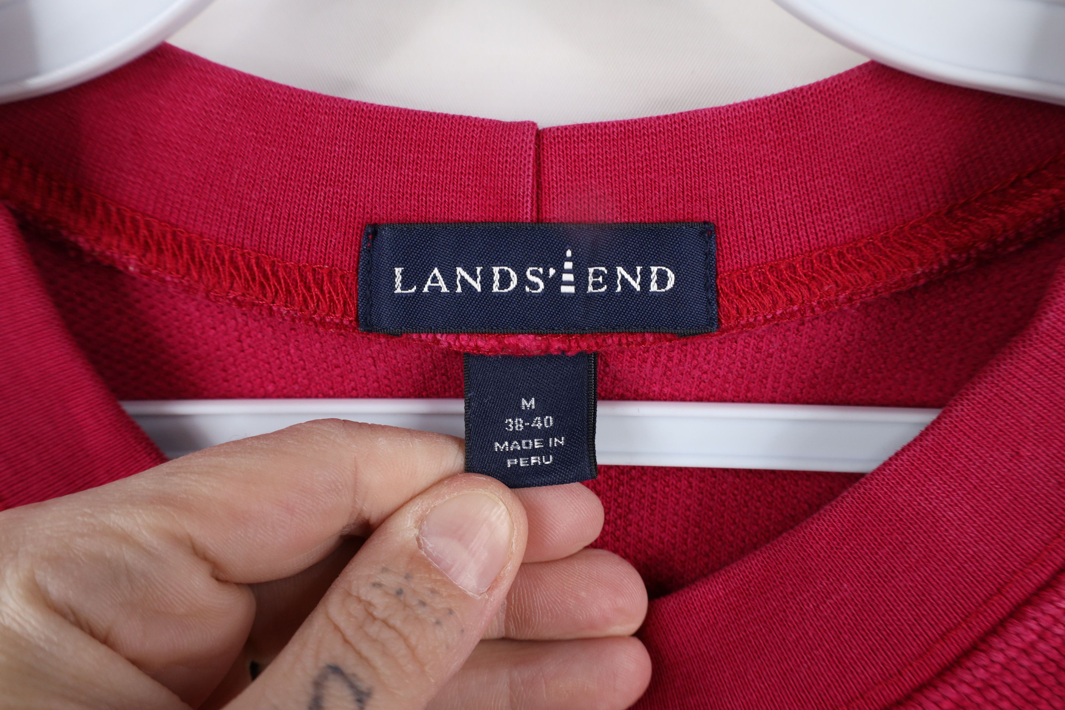 Lands' End × Vintage Vintage 90s Lands End Heavy Tight Weave Knit Sweater Pink Size US M / EU 48-50 / 2 - 4 Thumbnail