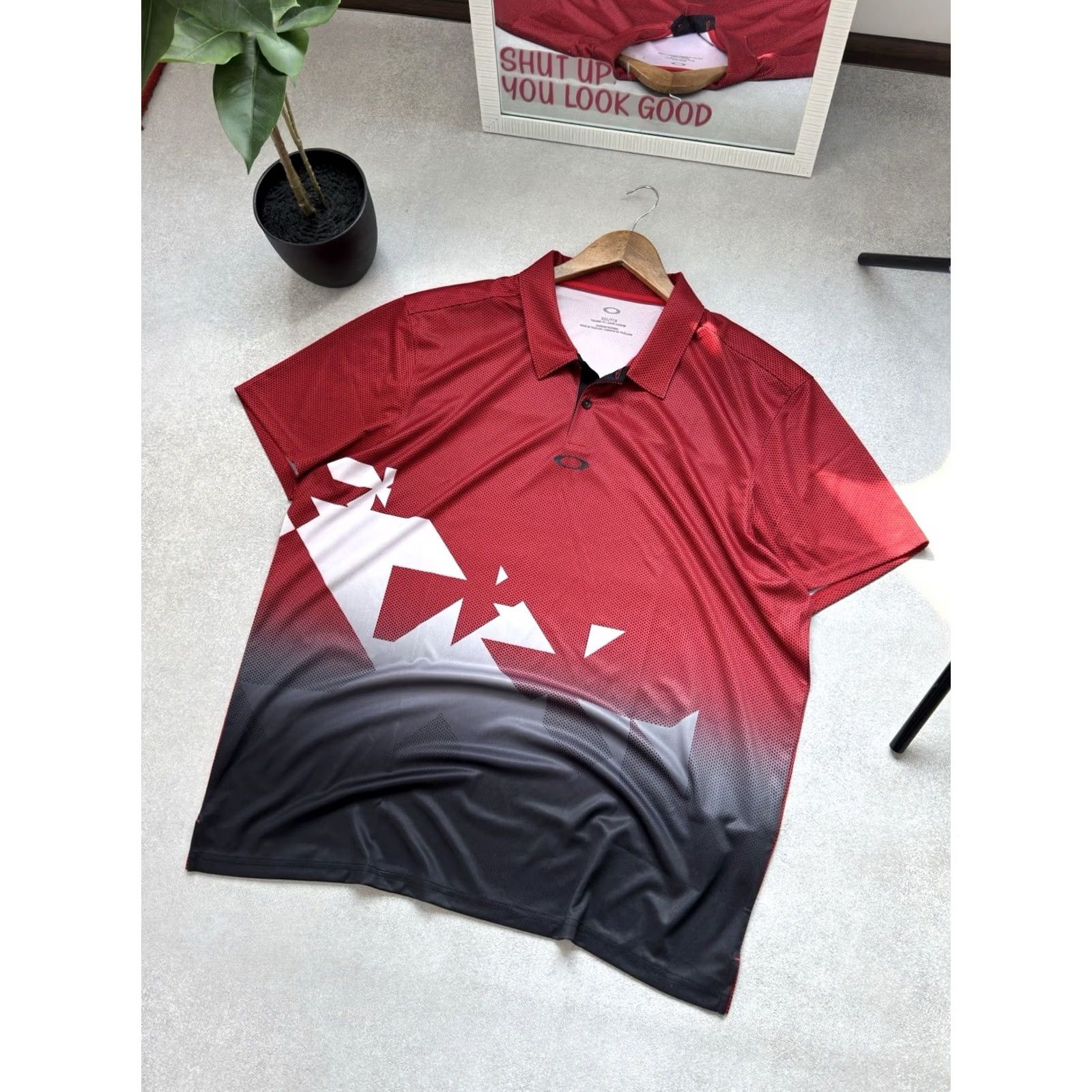 Oakley VINTAGE Oakley Center Logo Red Polo Shirt XXL Mens Polo Shirt Red 90s Logo Vintage Sports Oakley Polo Shirt Logo Size US L / EU 52-54 / 3 - 3 Thumbnail
