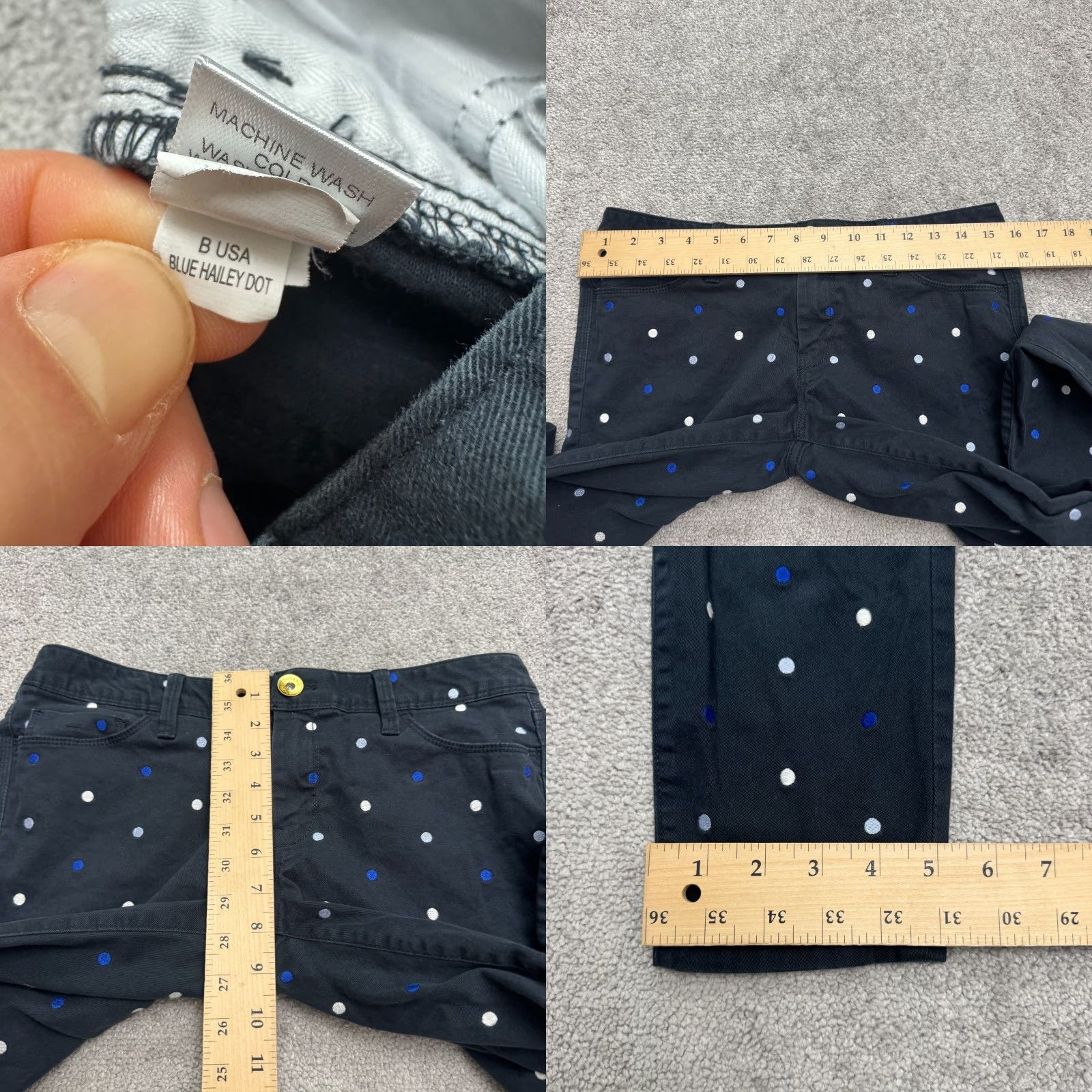 Banana Republic VINTAGE Banana Republic Hailey Polka Dot Skinny Ankle Pants Womens 28 Navy Blue Casual Size 28" / US 6 / IT 42 - 8 Thumbnail