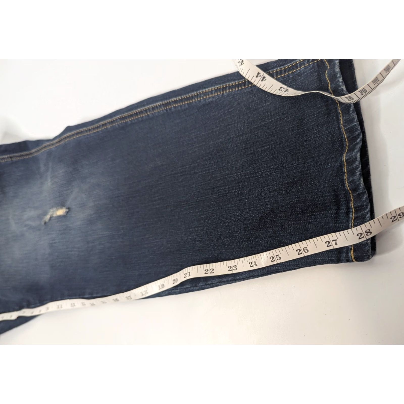 Torrid VINTAGE Torrid Crop Jean Bib Overalls Denim Women's Sz 20 NWT Dark Wash Stretch Denim Buckle Button Pattern: Solid Leather/Belt Loops? Size 42" / US 20 - 7 Thumbnail