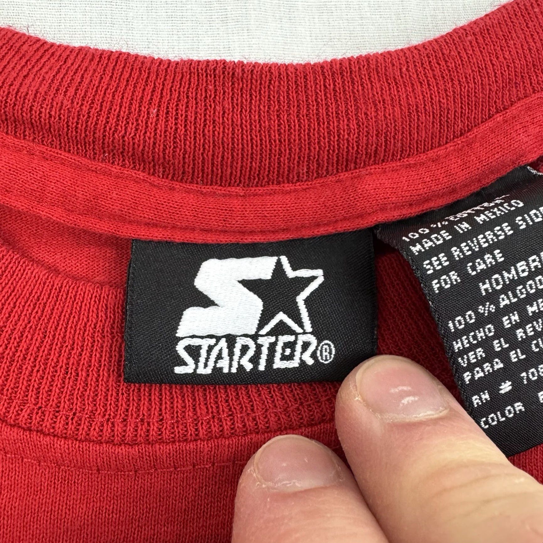 Starter VINTAGE Starter Basketball T Shirt Adult Medium Red 90s Y2K Graphic Mens Size US M / EU 48-50 / 2 - 4 Thumbnail