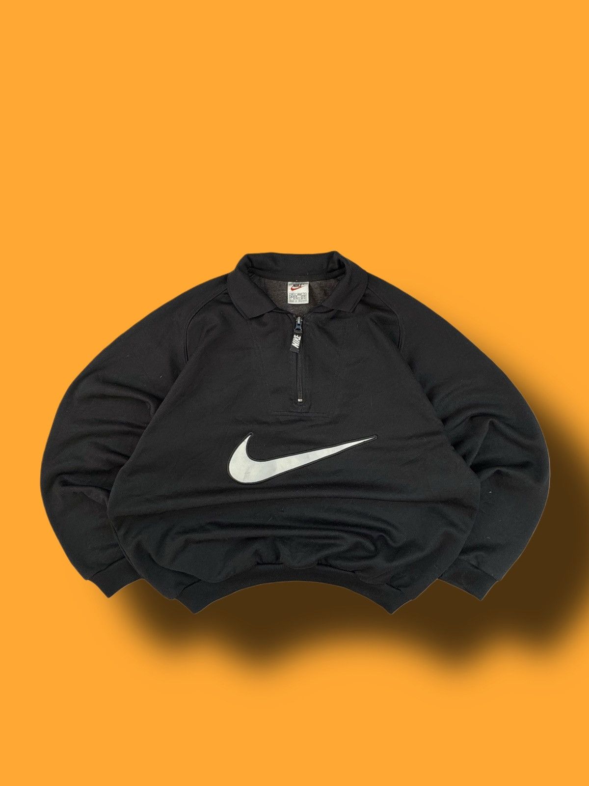 Nike × Vintage NIKE 1/3 ZIP VINTAGE CENTER LOGO OVERSIZE BOXY SWEATSHIRT Size US S / EU 44-46 / 1 - 1 Thumbnail