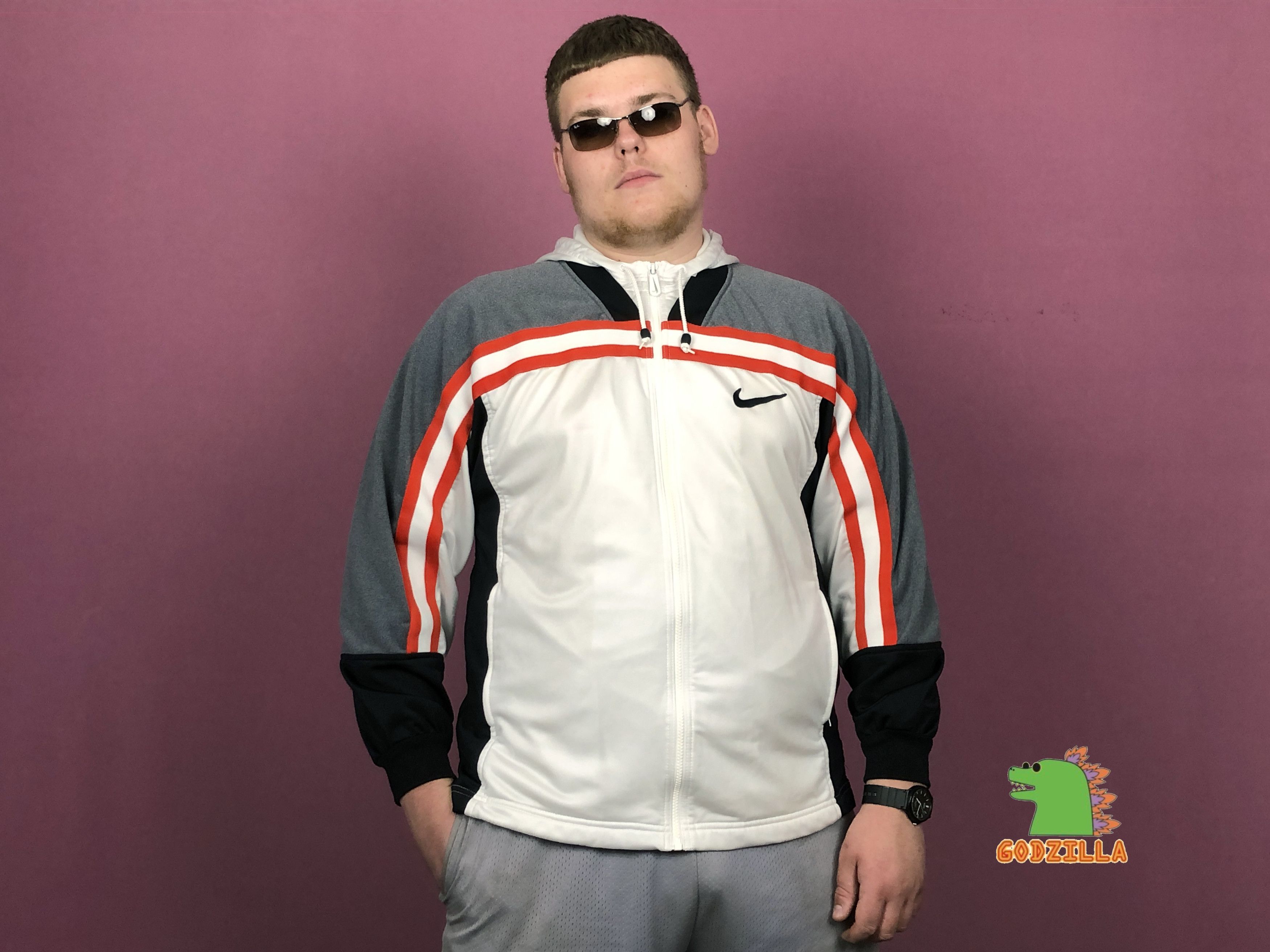 Nike × Vintage 90s Nike Vintage Men's Track Jacket - L Big Swoosh Size US L / EU 52-54 / 3 - 4 Thumbnail