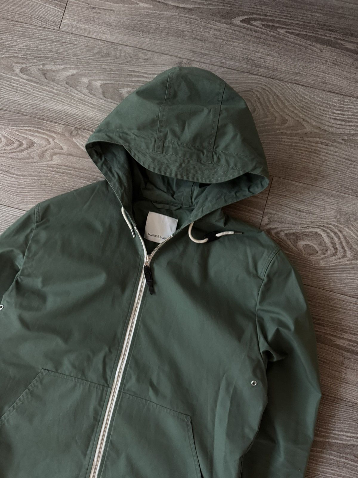 Samsoe Samsoe Samsoe Samsoe Dalgarno Thyme Waxed Waterproof Jacket Size US L / EU 52-54 / 3 - 6 Thumbnail