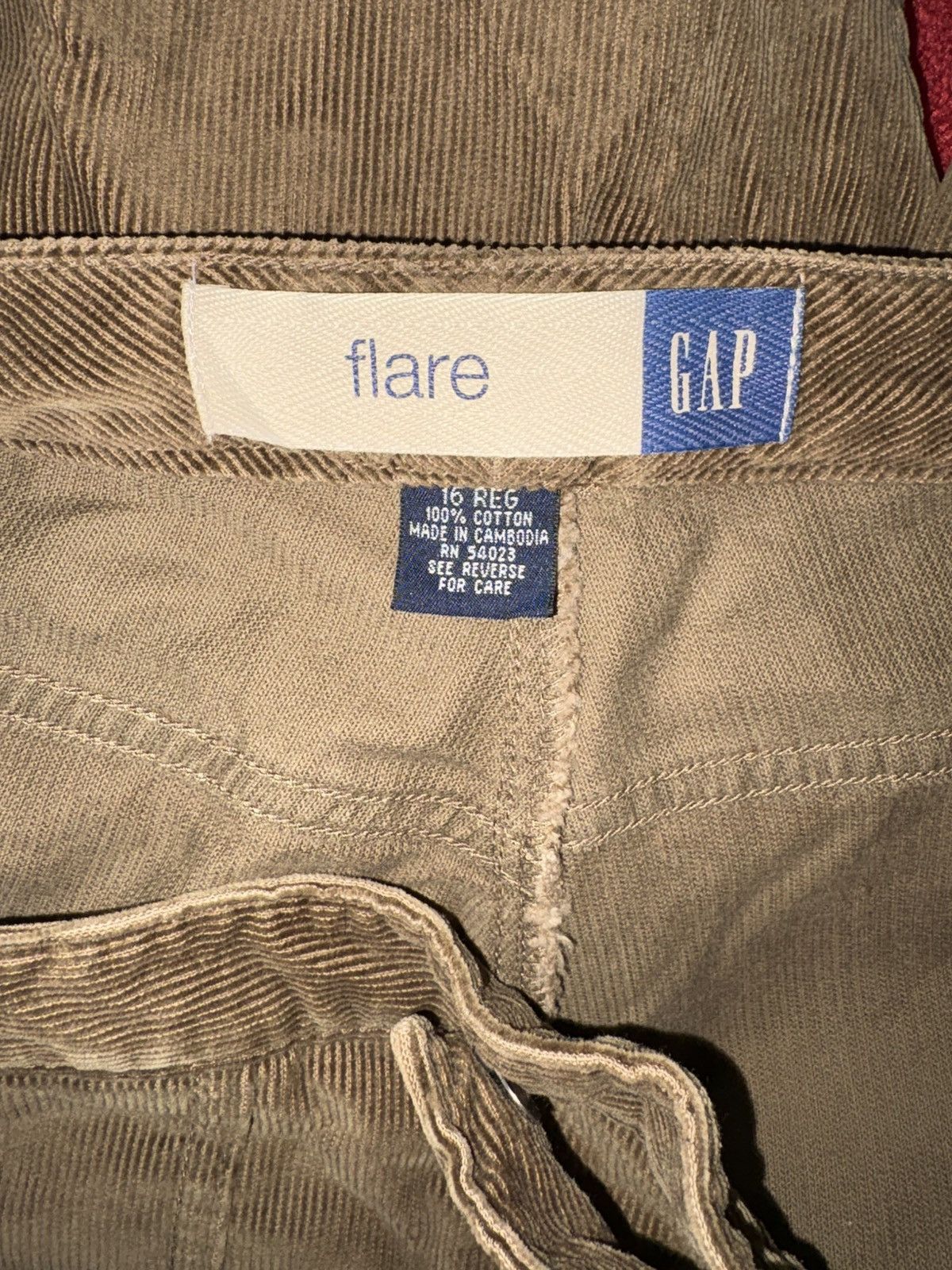 Gap Gap Womens 36 Green Corduroy Pants 1969 Boot Flare Stretch Size 36" / US 14 / IT 50 - 8 Thumbnail