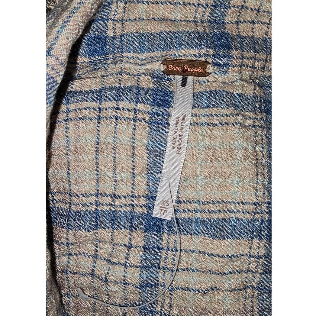 Free People New Free People Elai Plaid Shirtdress $148 X-SMALL Ivory Size XS / US 0-2 / IT 36-38 - 5 Thumbnail