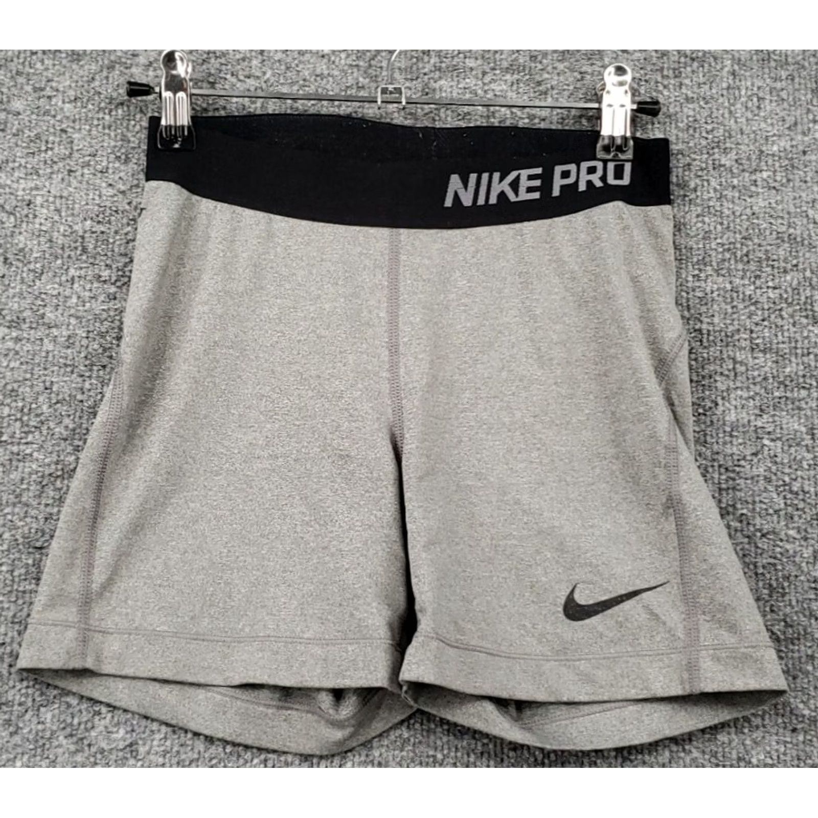 Nike Nike Pro Shorts Womens S Gray Compression Tights Pull On Stretch Gym Core Activewear Running & Training Womens Size 28" / US 6 / IT 42 - 2 Thumbnail