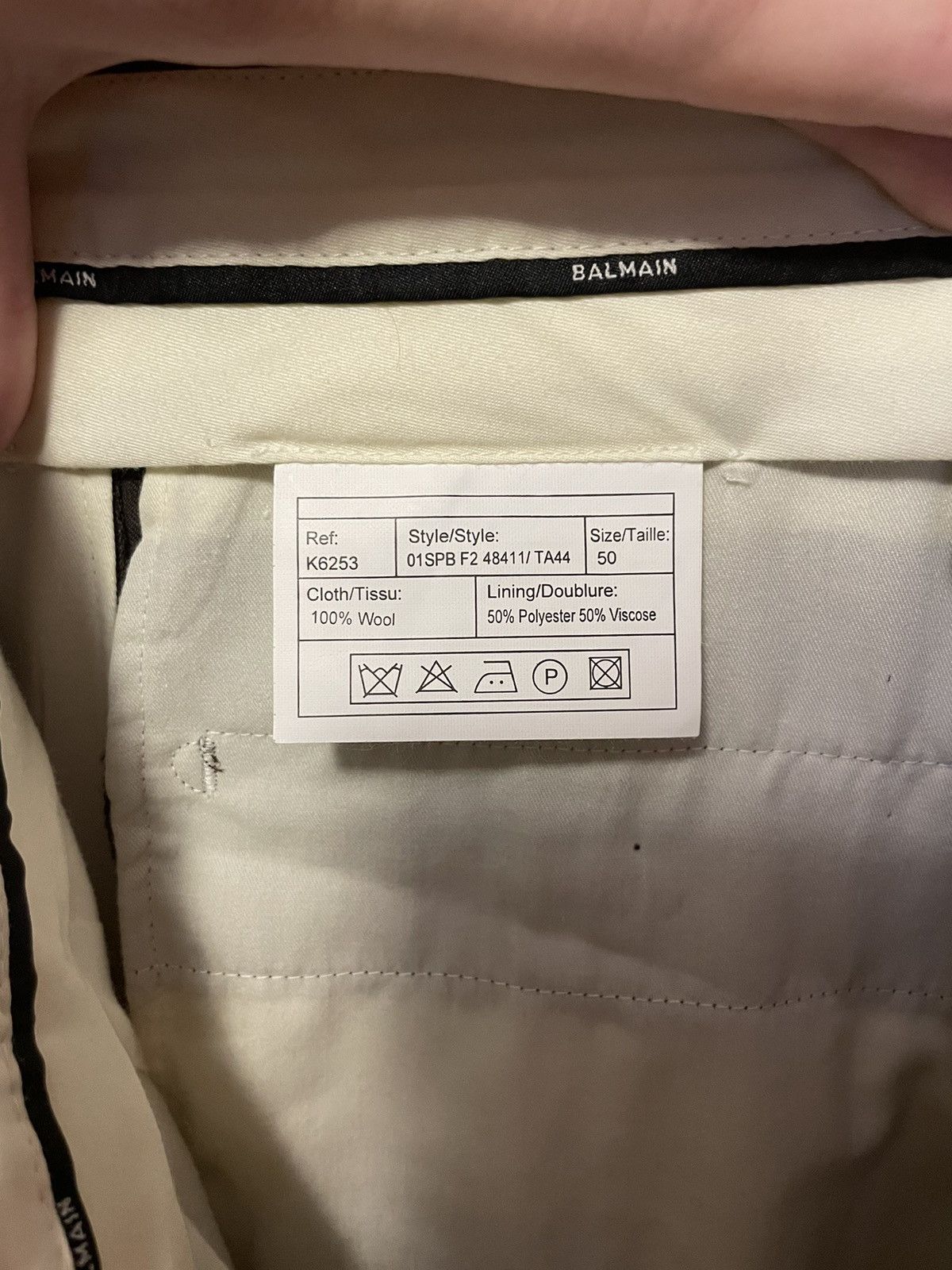 Balmain BALMAIN Wool Classic Suit Blazer/Pants Two Piece Tuxedo Size 50R - 14 Thumbnail