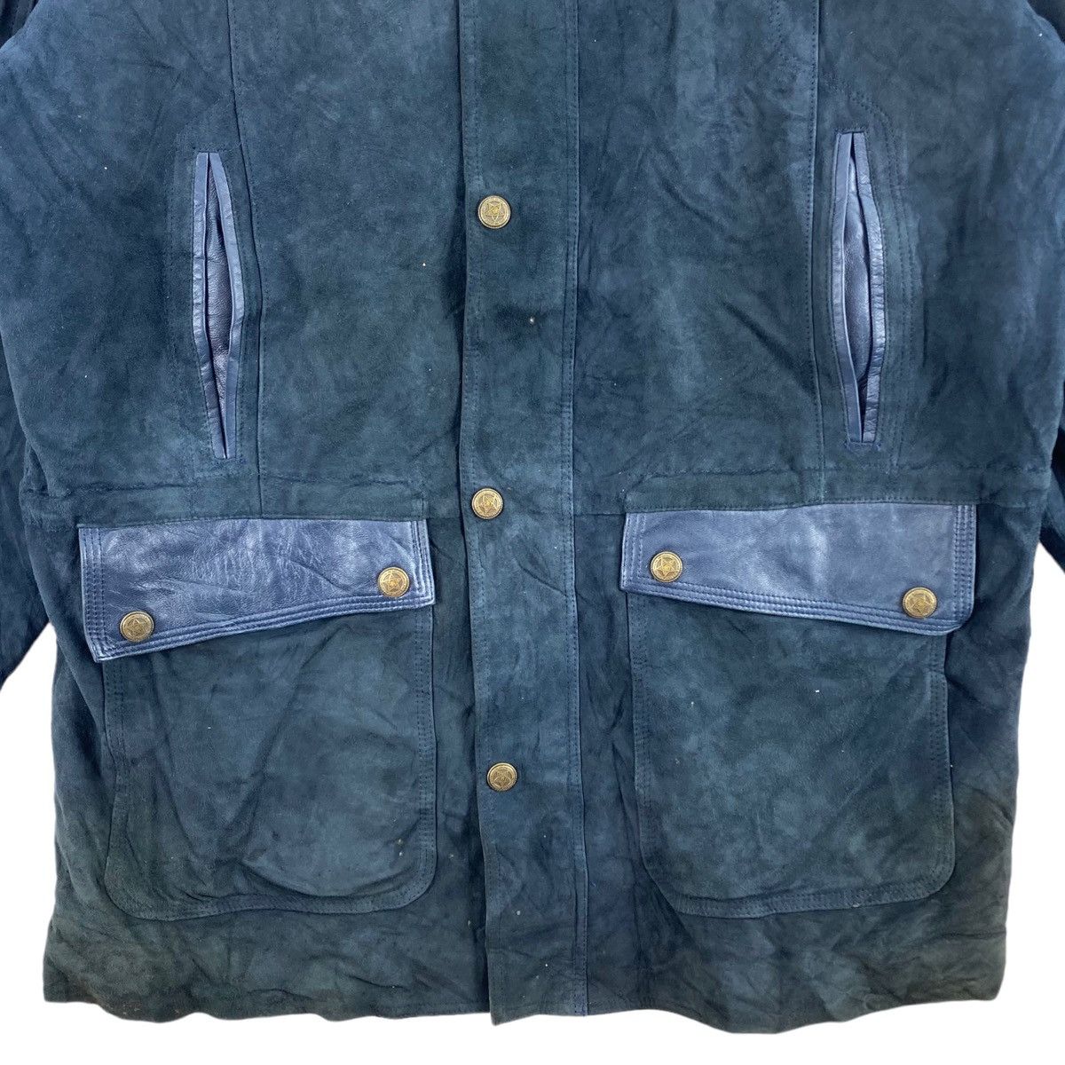 Lanvin × Vintage Vintage LANVIN PARIS Velvet And Leather Multi Pockets Button Size US L / EU 52-54 / 3 - 3 Thumbnail