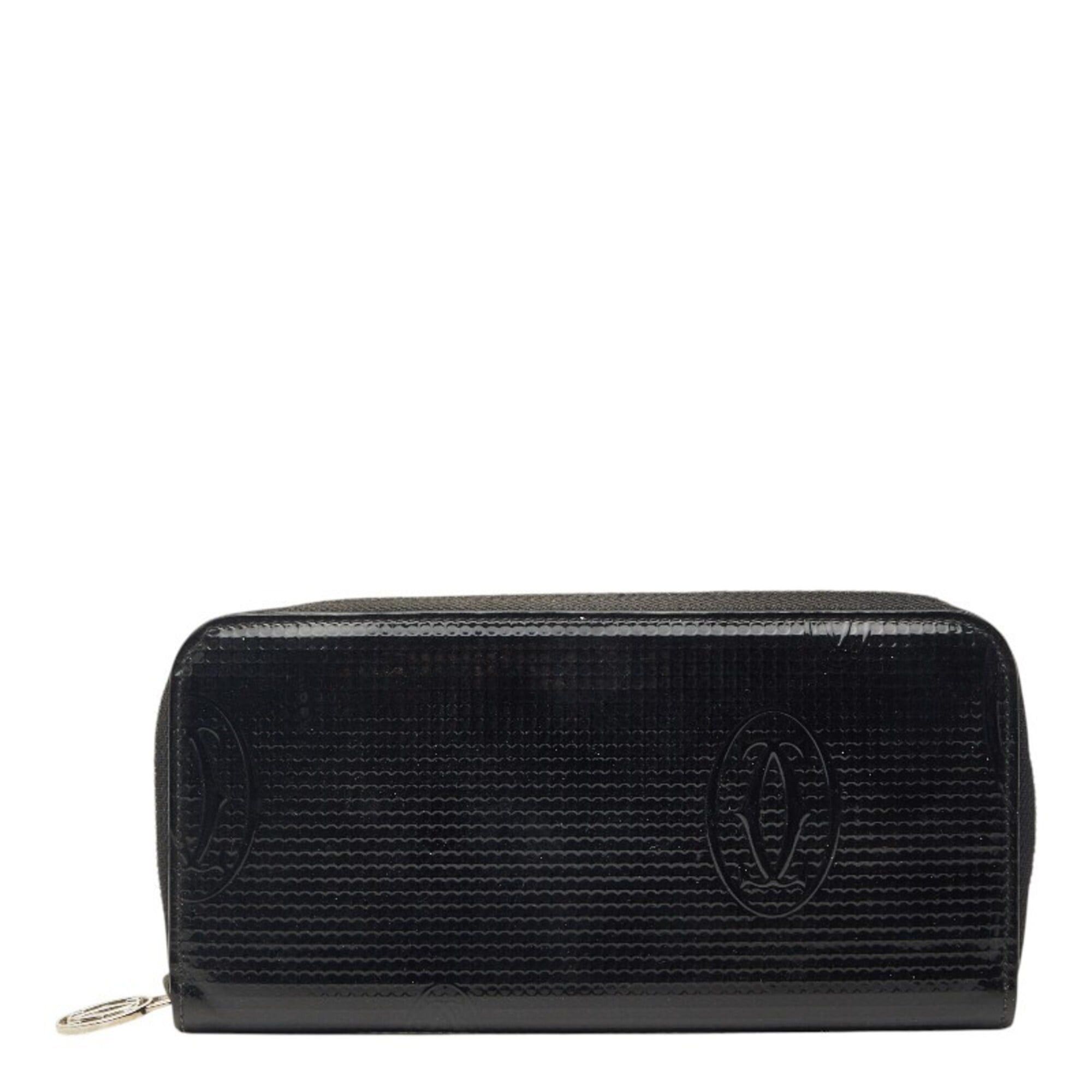 Cartier Cartier Happy Birthday Round Zip Long Wallet, Black Patent Leather, Women's. Size ONE SIZE - 1 Thumbnail