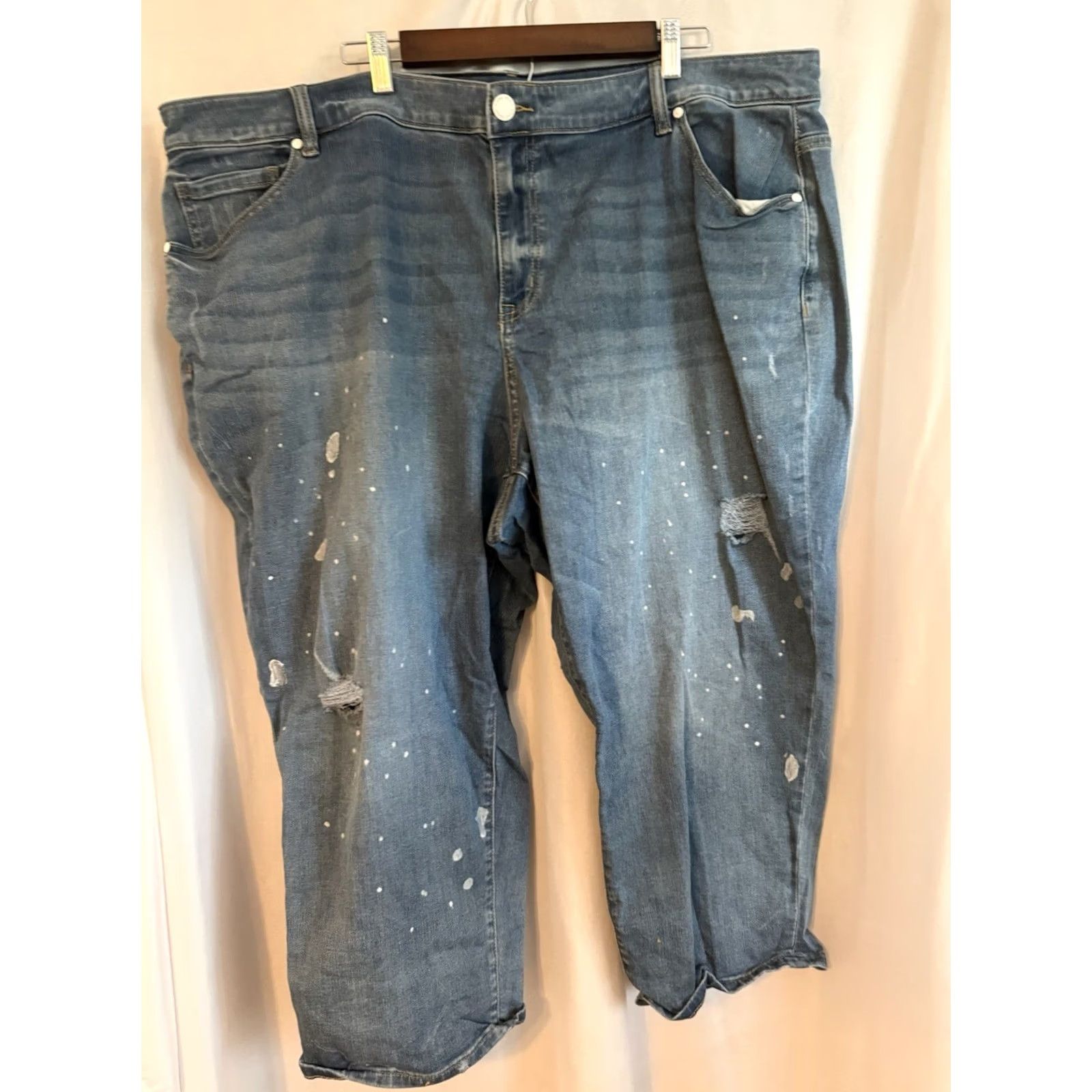 Vintage Lane Capri Pants Womens 26 Plus Lane Painted Splatter Grunge Destroyed Capri Pants Capris Plus Size 26 Womens Blue 26 Plus Mens Womens Size 26" / US 2 / IT 38 - 2 Thumbnail