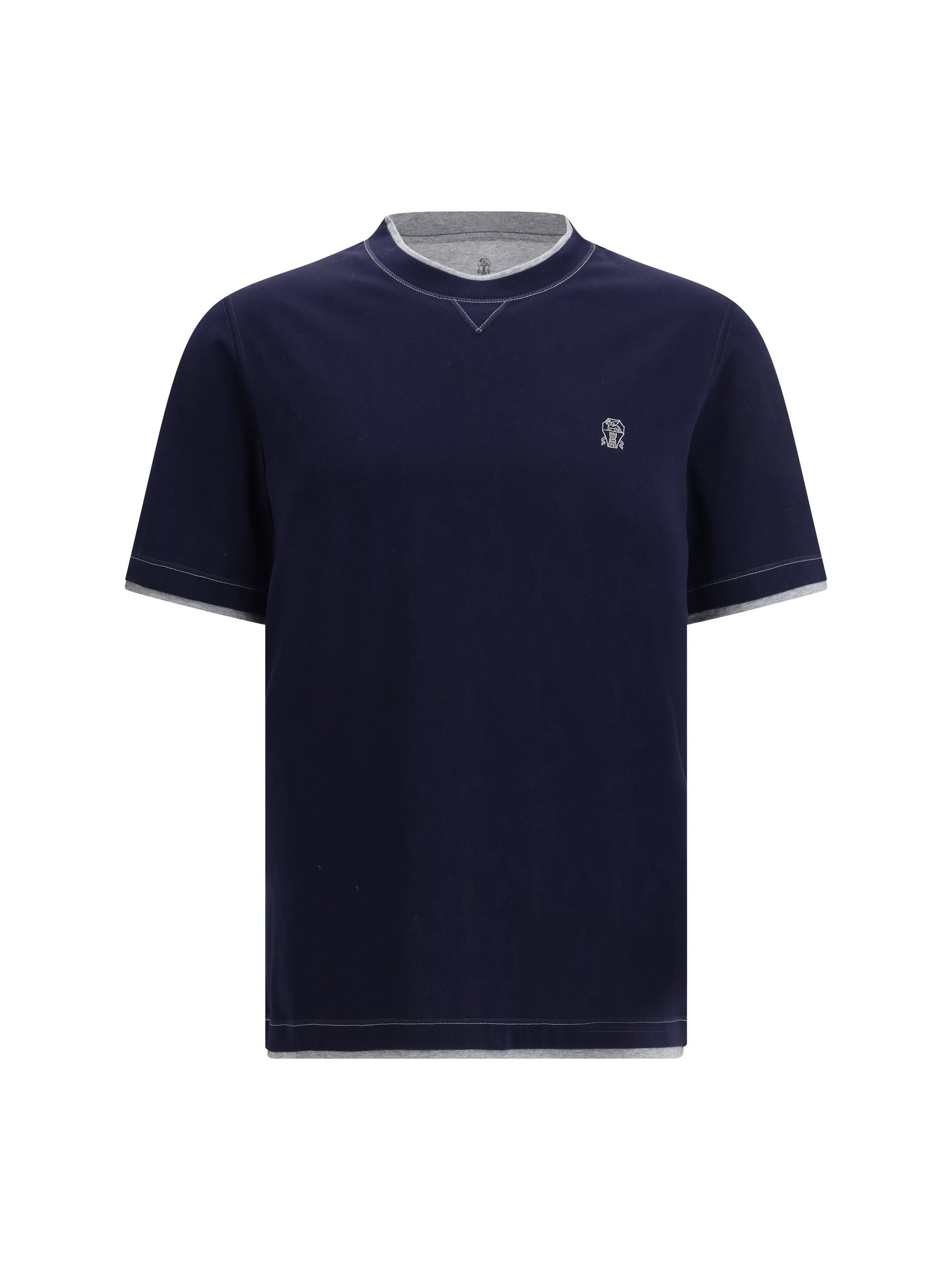 Brunello Cucinelli T-shirt in cotton with a logo Size US XS / EU 42 / 0 - 1 Thumbnail