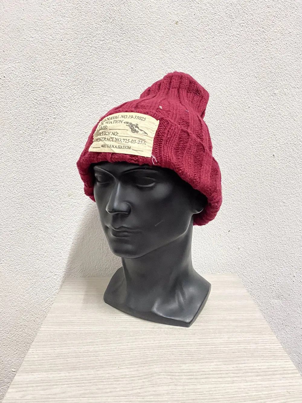 Vintage Us Naval Knit Beanie Hat Size ONE SIZE - 3 Thumbnail