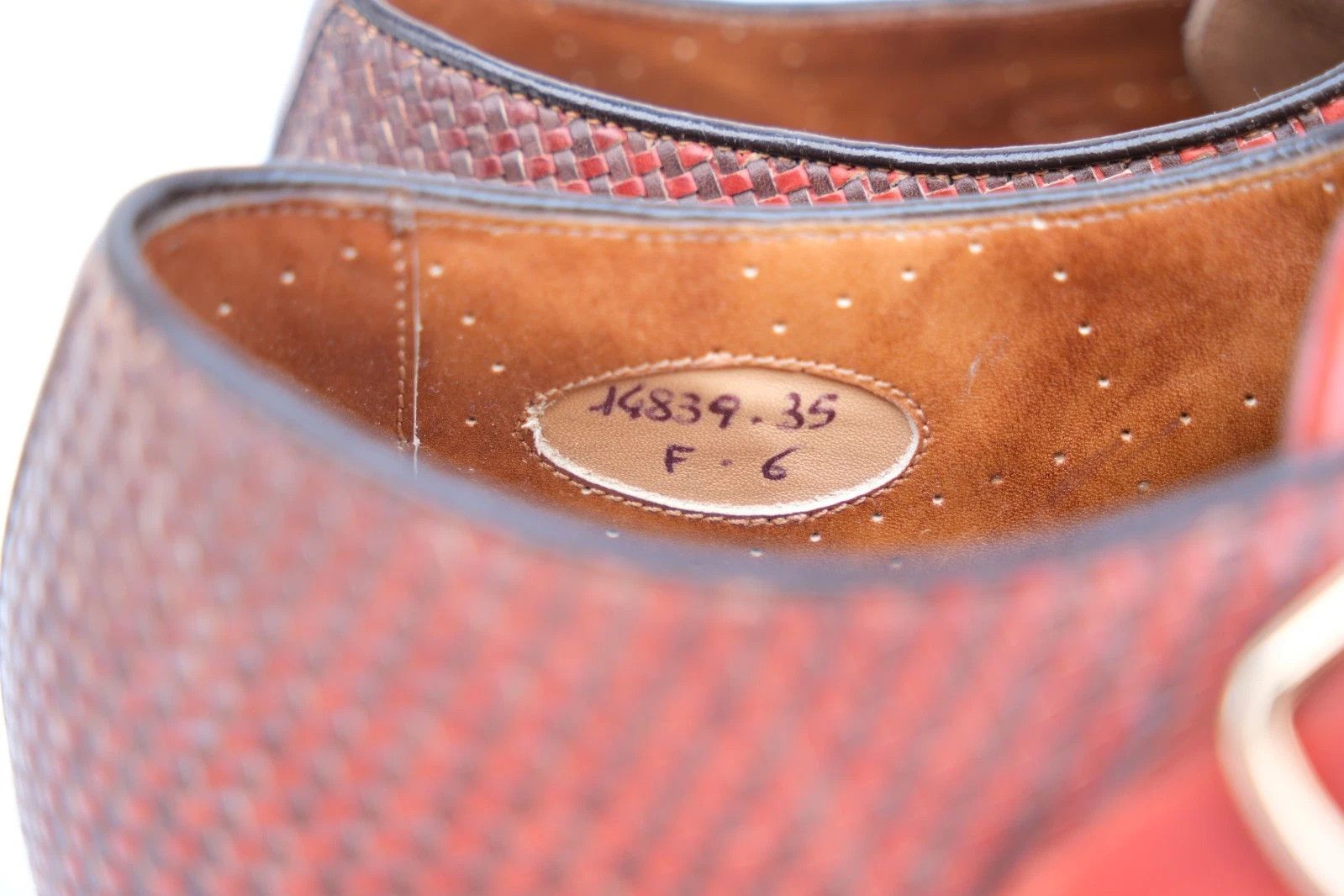 Santoni Santoni Red Woven Double Monk Strap EU 40 / UK 6 / US 7 Size US 7 / EU 40 - 4 Thumbnail