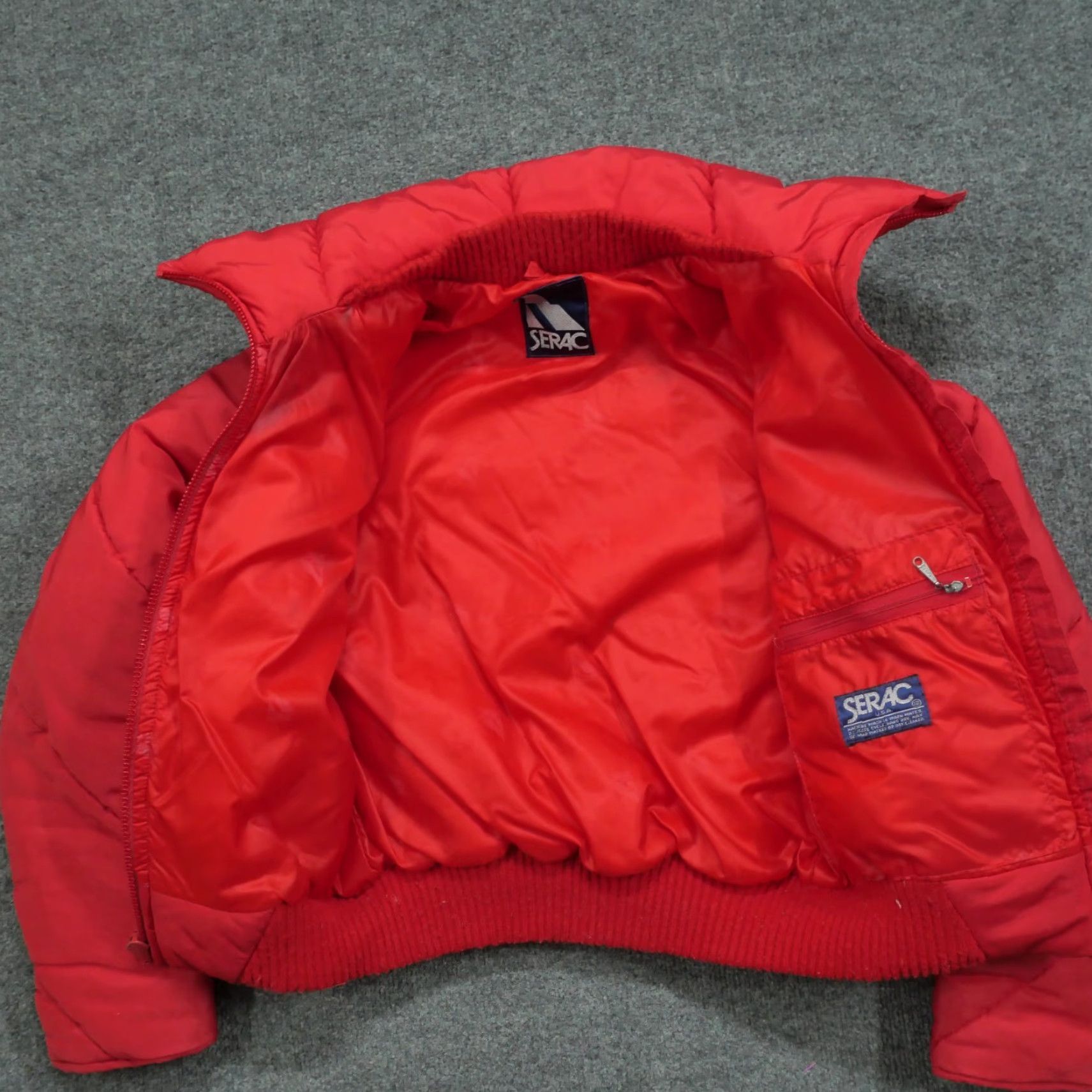 Vintage VINTAGE Serac Jacket Womens 10 Red Puffer Quilted Cropped 80s Windbreaker Short Zip Regular Size 10 Womens Red 80s Jacket Size L / US 10 / IT 46 - 7 Thumbnail