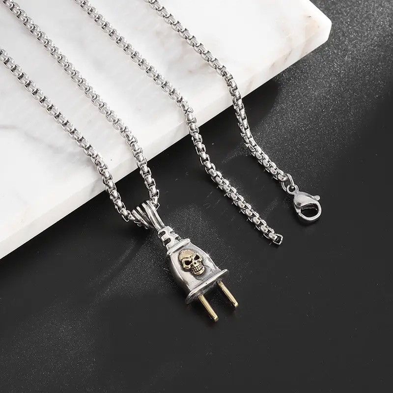 Jewelry × Vintage Skull Pendant Trendy Rock Sweater Chain Pendant Size ONE SIZE - 4 Thumbnail