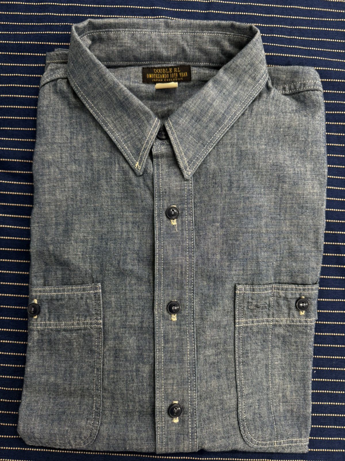 RRL Ralph Lauren RRL omotesando 10th anniversary chambray shirts Size US L / EU 52-54 / 3 - 1 Thumbnail
