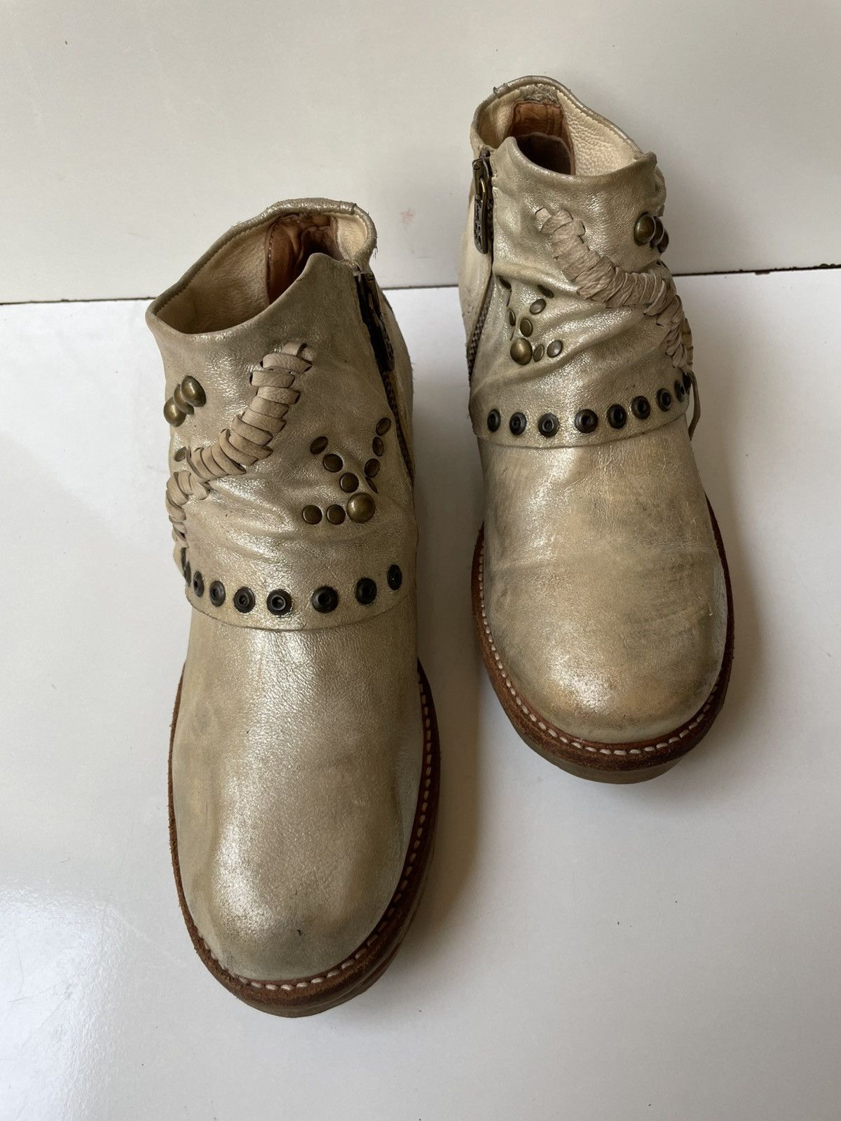 A.S.98 A.S.98 Leather Biker Ankle Boots EUR 37 US 6.5-7 / UK 4 Size US 6.5 / IT 36.5 - 14 Thumbnail