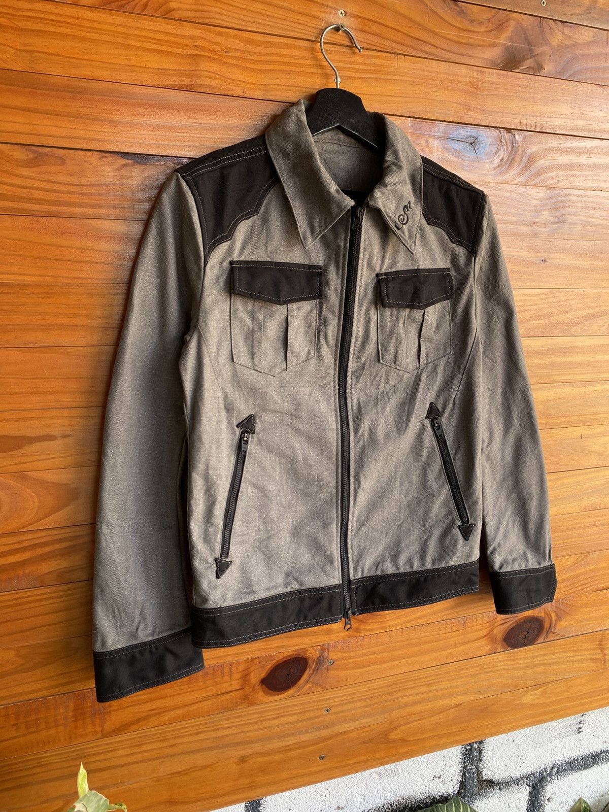 Japanese Brand NO CROSSING Japan Made Workwear Jacket – Grey & Black Zip Size US S / EU 44-46 / 1 - 5 Thumbnail
