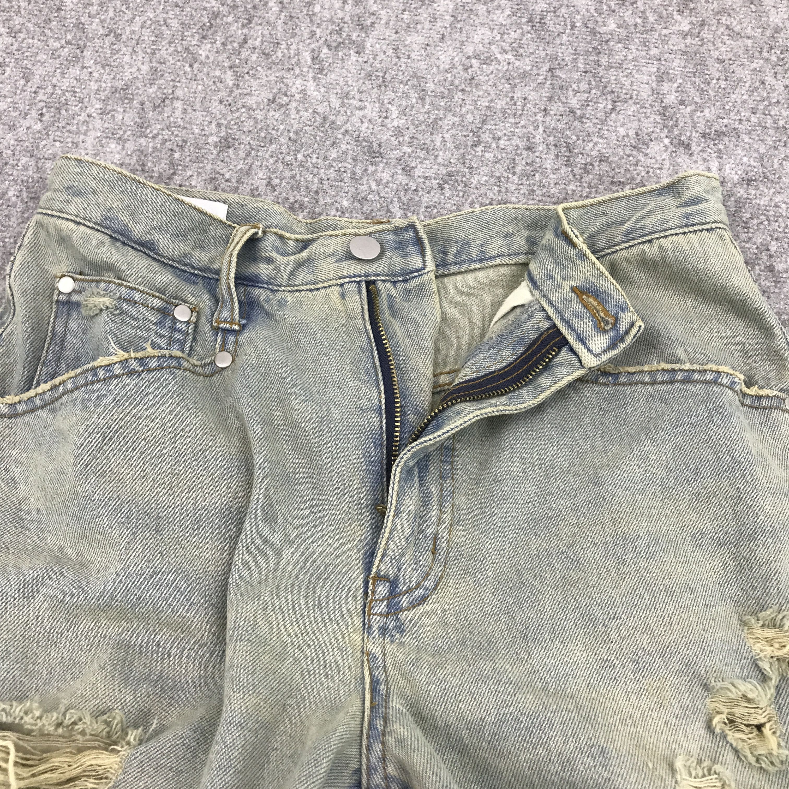 Japanese Brand BAGGY THE STANDARD RIPPED DISTRESSED DENIM PANTS Size US 29 - 15 Thumbnail