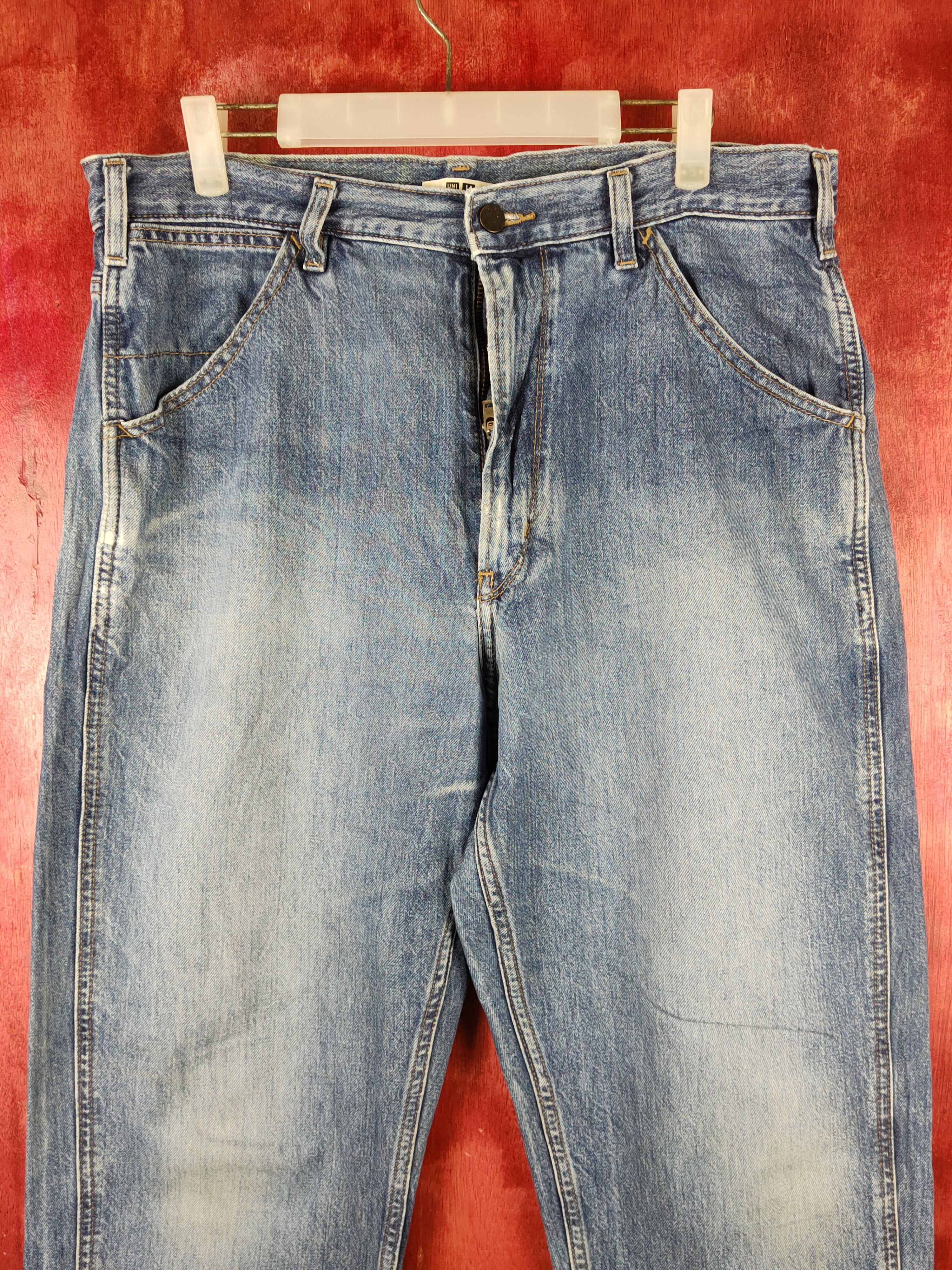Japanese Brand Uniqlo Blue Faded Distressed Ripped Jeans #S1634 Size US 35 - 2 Thumbnail