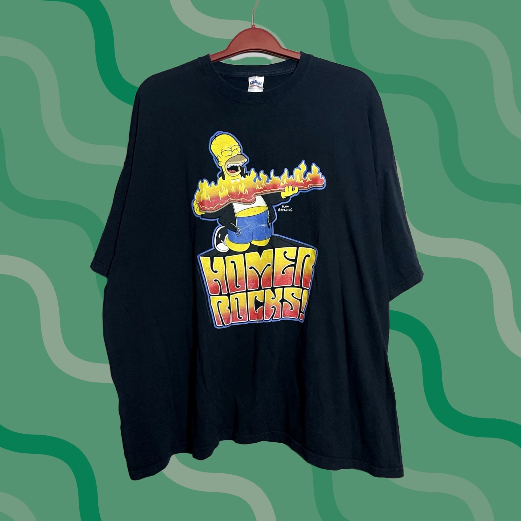 Vintage VINTAGE Simpsons “Homer Rocks” T-shirt 2009 Black Shirt 3XL Men Crew Neck Cotton Logo Rock (Gildan Homer Rocks) Size US XXL / EU 58 / 5 - 1 Thumbnail
