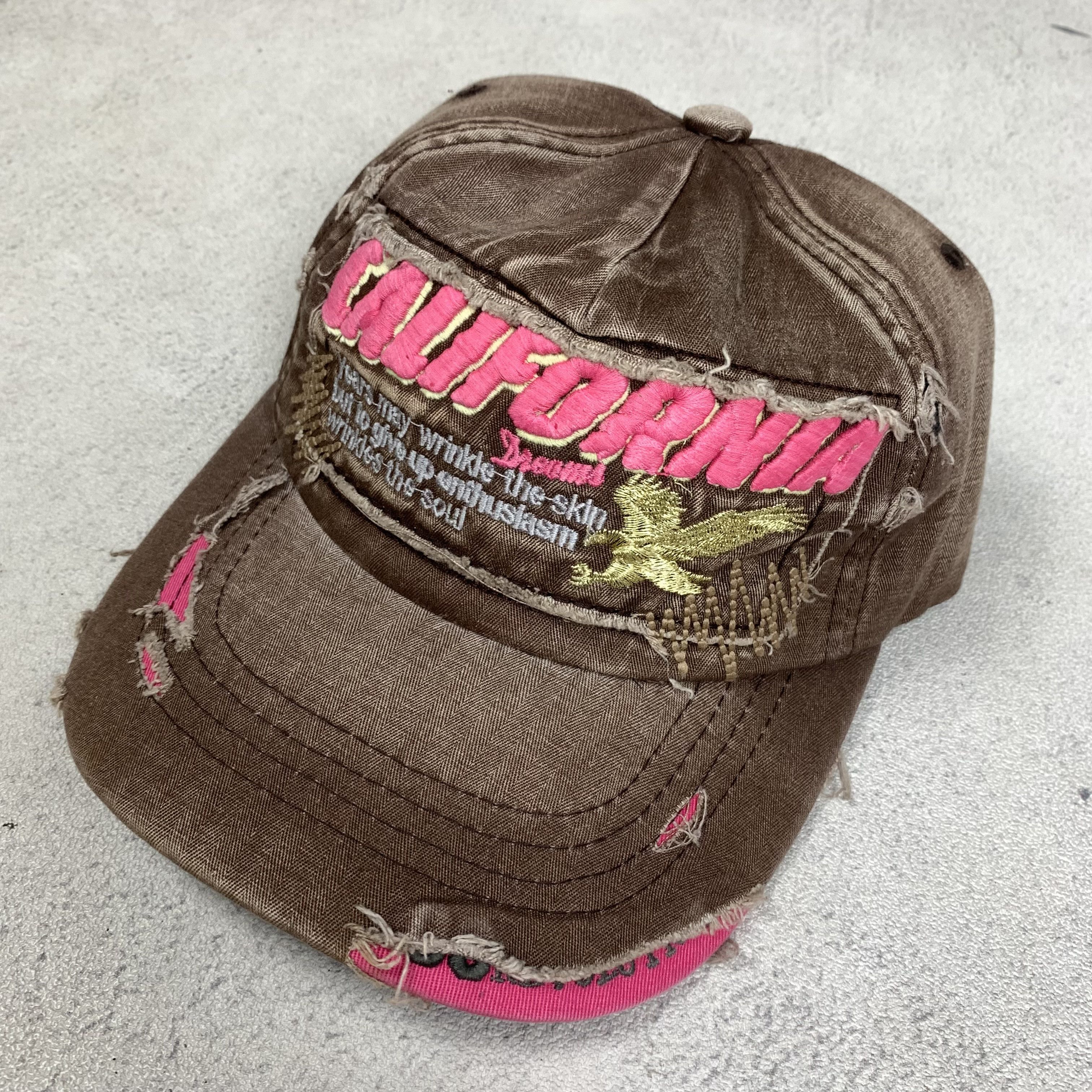 Vintage Distressed Hat Cap Japanese Brand Y2K California Size ONE SIZE - 2 Thumbnail