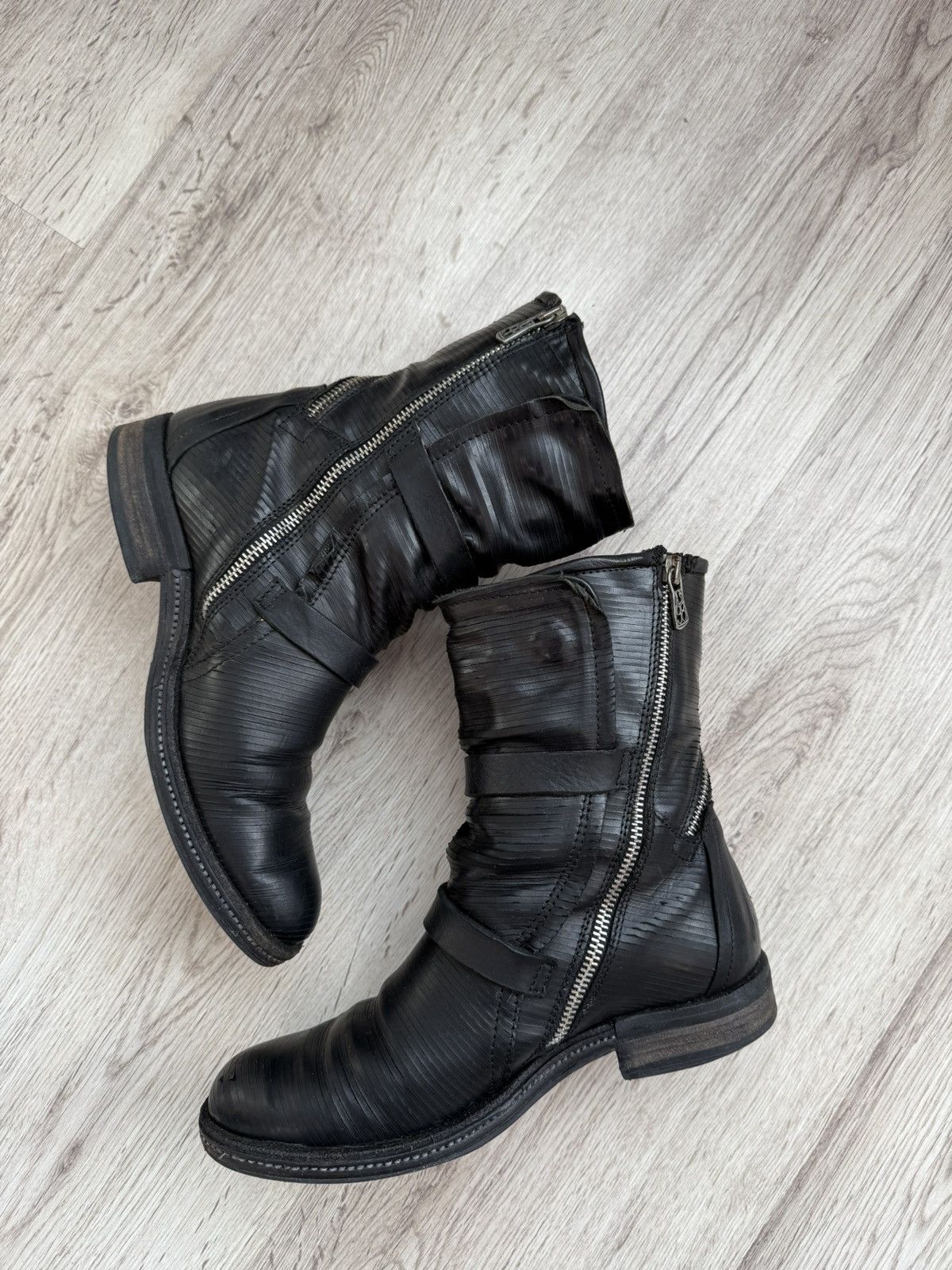 A.S.98 Airstep A.S.98 Black Leather Buckle Strap Zip Biker EU 38 Size US 8 / IT 38 - 20 Thumbnail