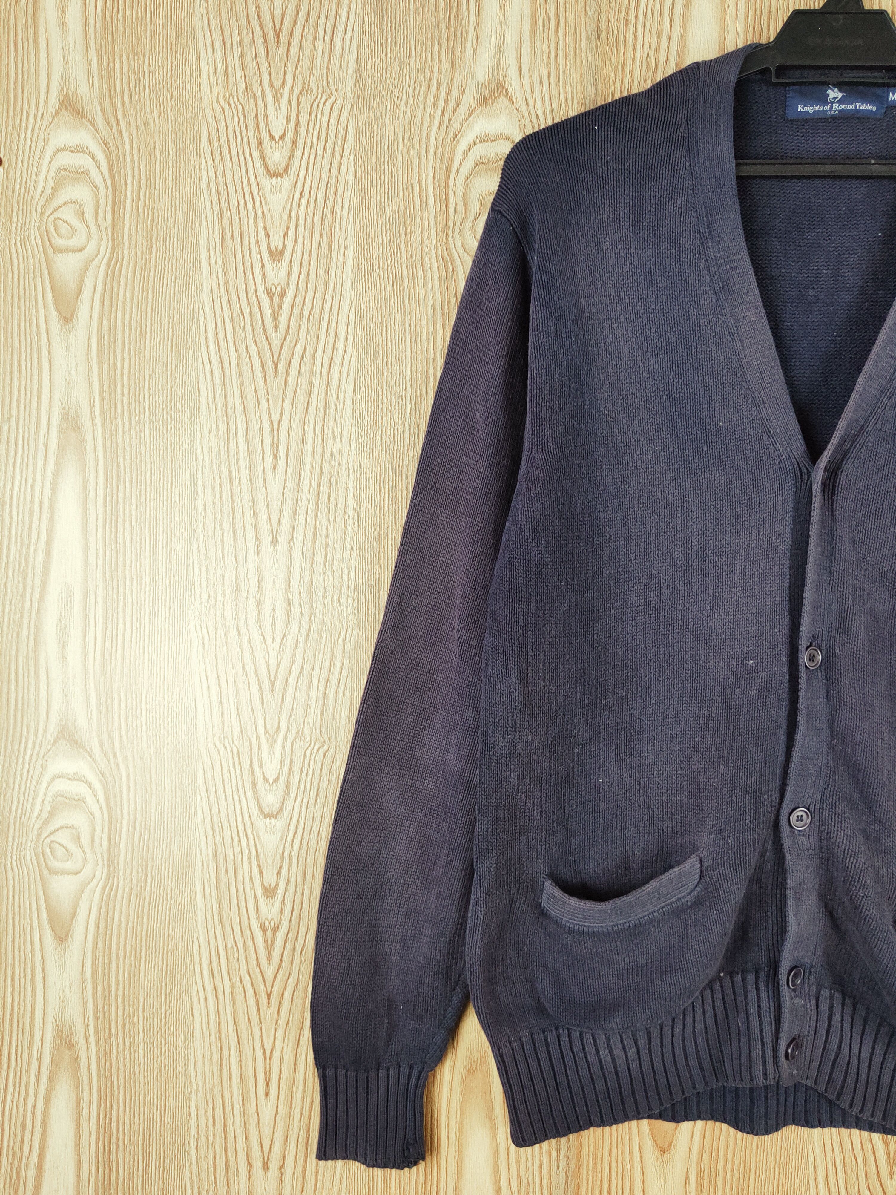 Homespun Knitwear × Vintage COOL💥Knights of Round Tables Navy Faded Knitwear Cardigan Size US M / EU 48-50 / 2 - 3 Thumbnail