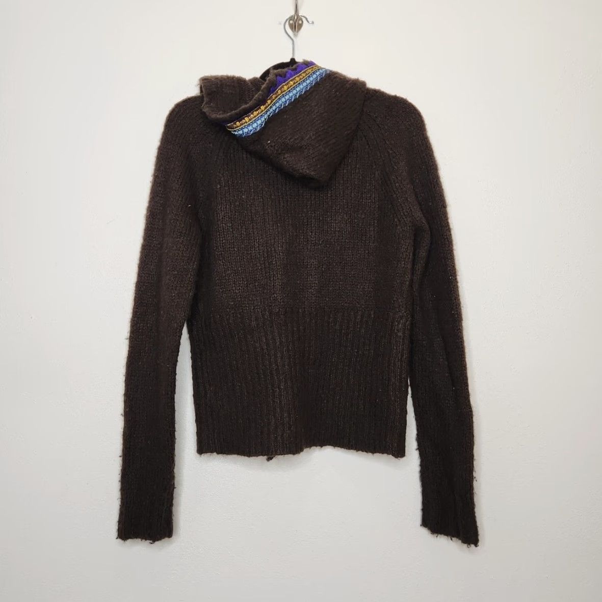 Free People VINTAGE Free People Cardigan Brown Large Knit Floral Embroidered Button Sweater Women L Size L / US 10 / IT 46 - 7 Thumbnail