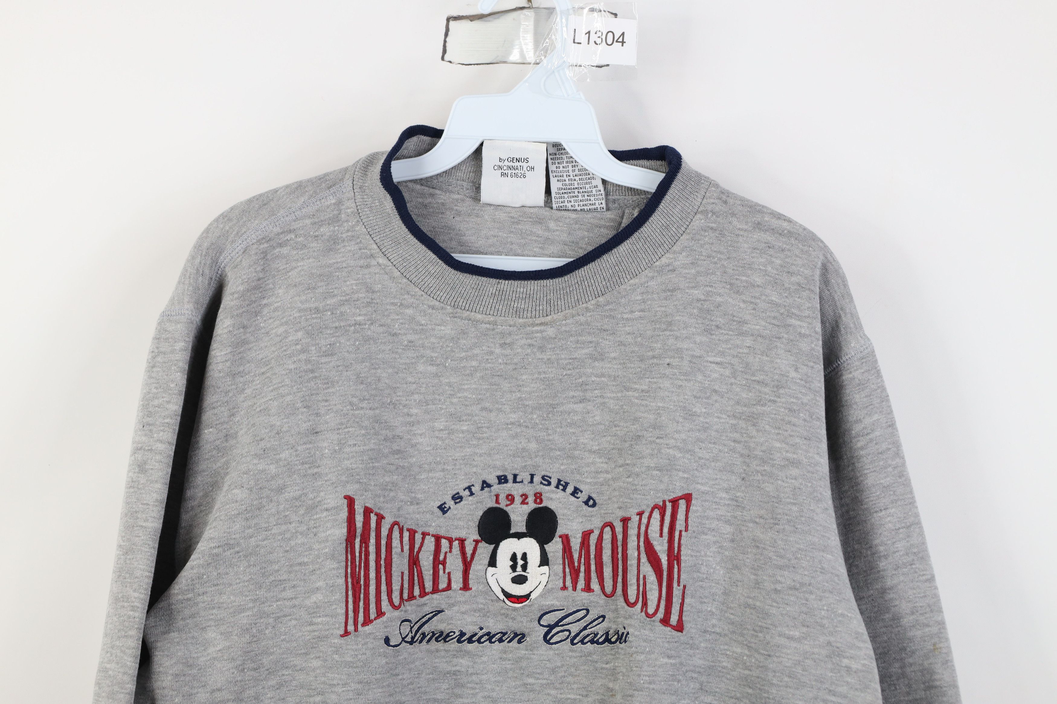 Disney Vintage 90s Disney Spell Out Mickey Mouse Sweatshirt Gray Size US L / EU 52-54 / 3 - 2 Thumbnail